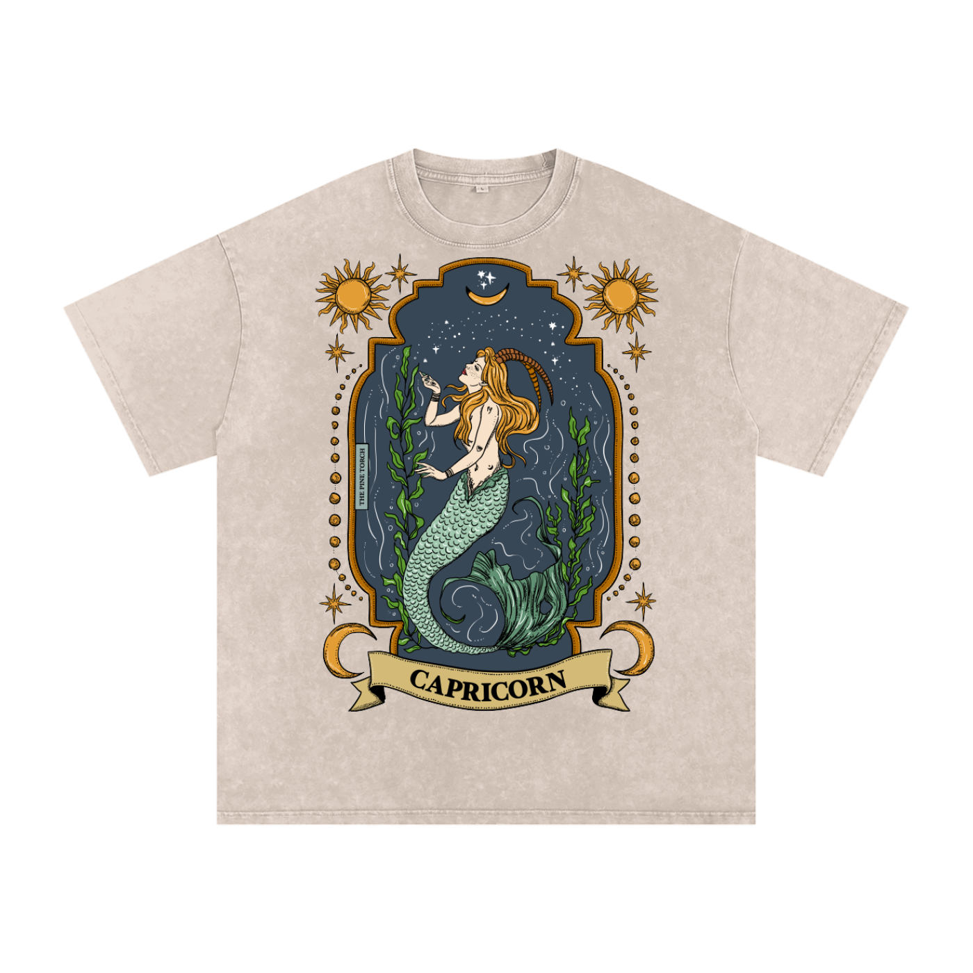 Capricorn // Snow Washed Oversized Cotton T-Shirt
