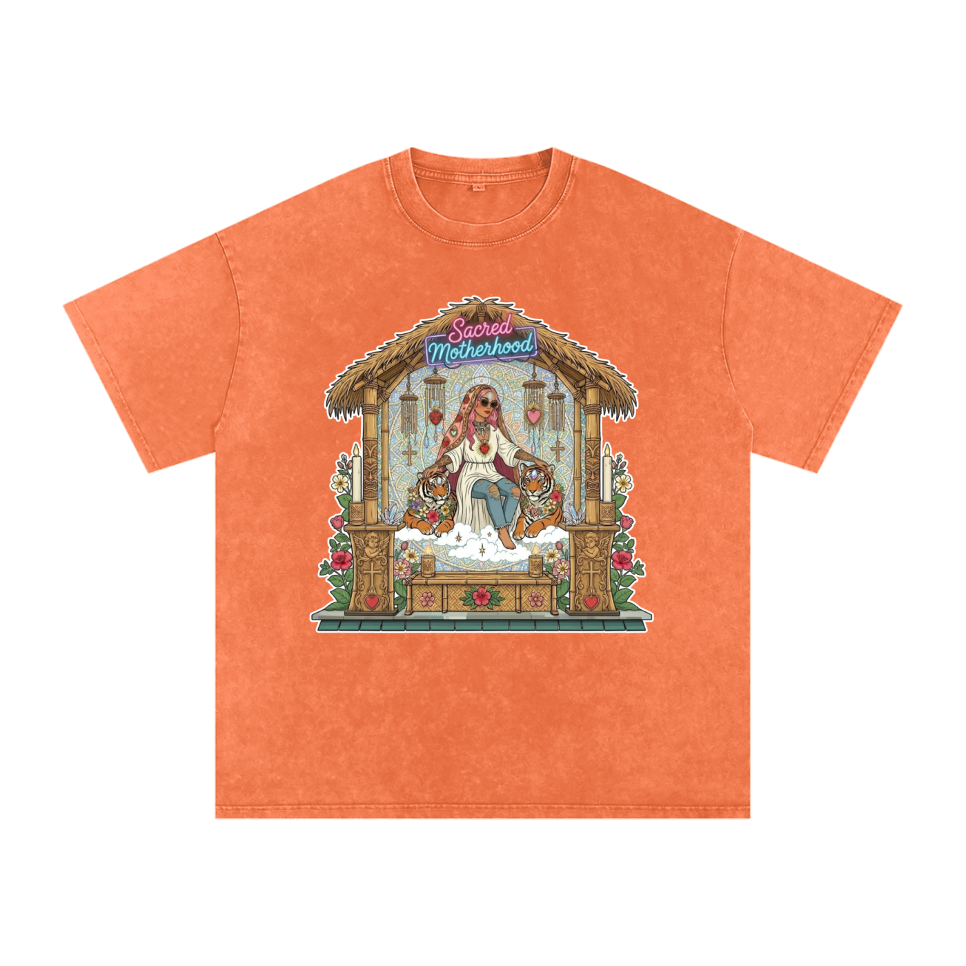 Sacred Motherhood // Snow Washed Oversized Cotton T-Shirt