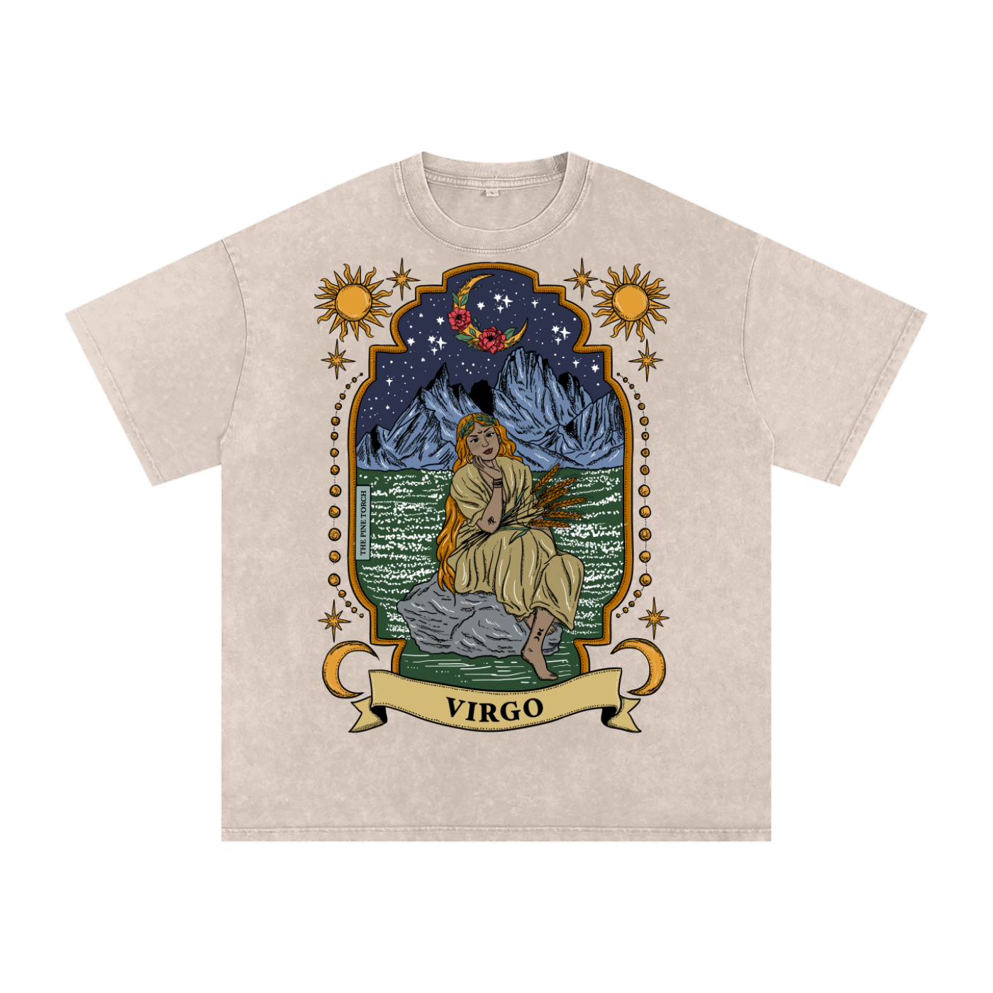 Virgo // Snow Washed Oversized Cotton T-Shirt