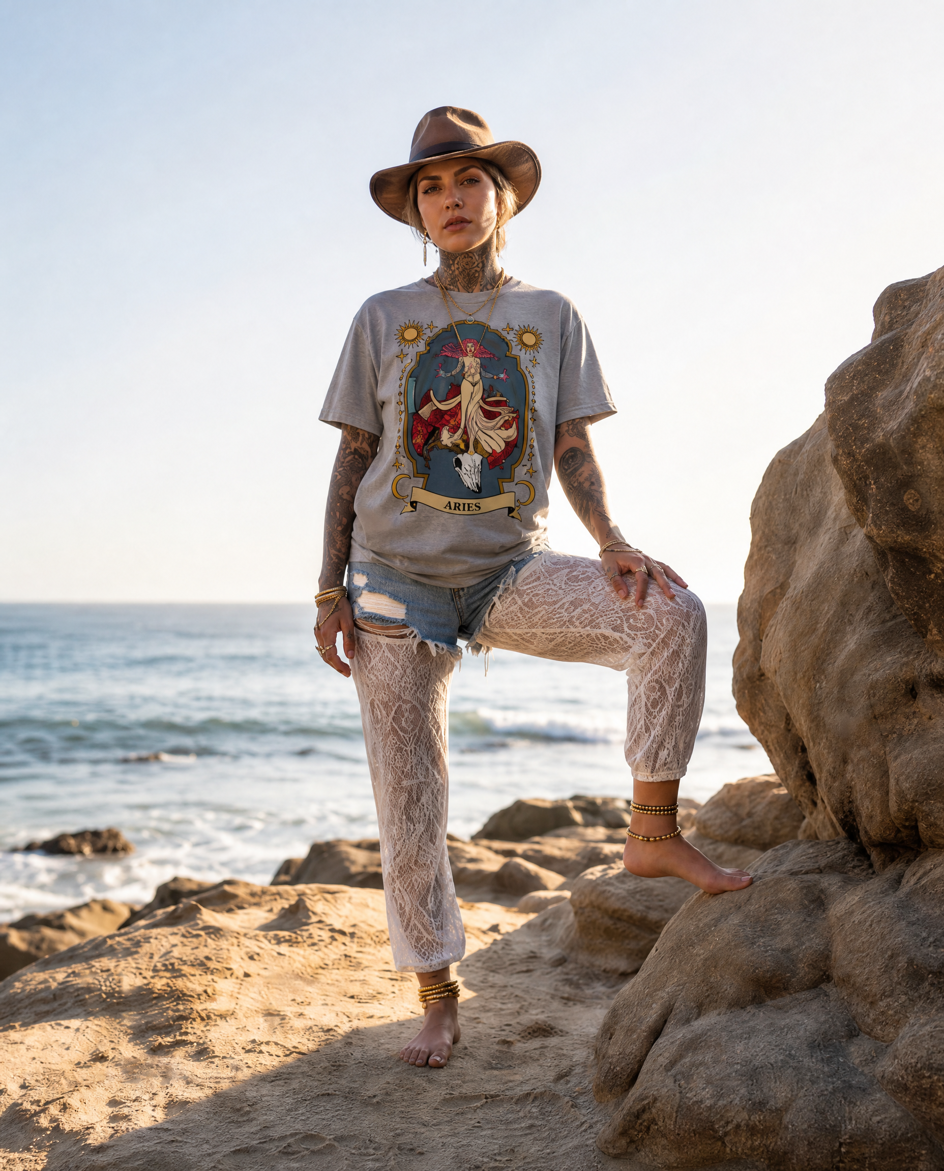 Aries // Snow Washed Oversized Cotton T-Shirt