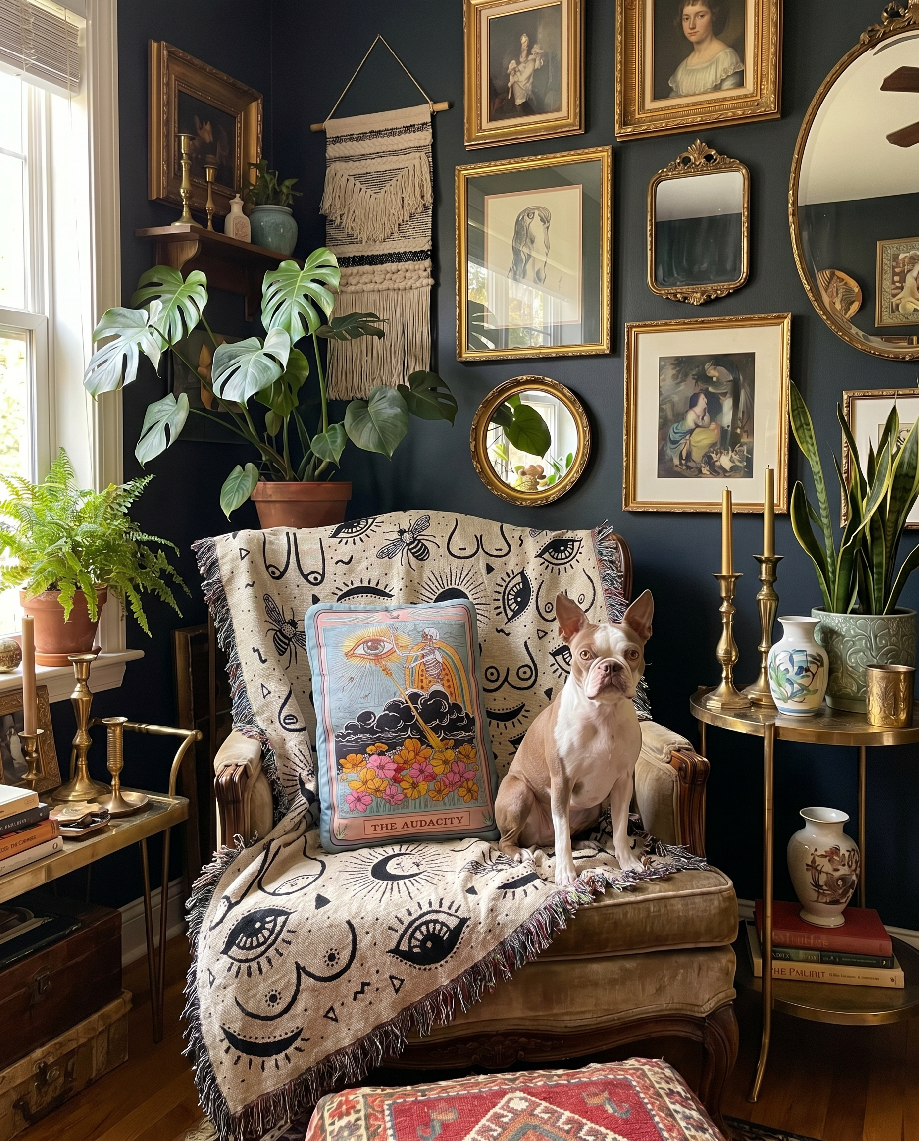 << THE AUDACITY >> OVERSIZED PLUSH EMBROIDERED PILLOW
