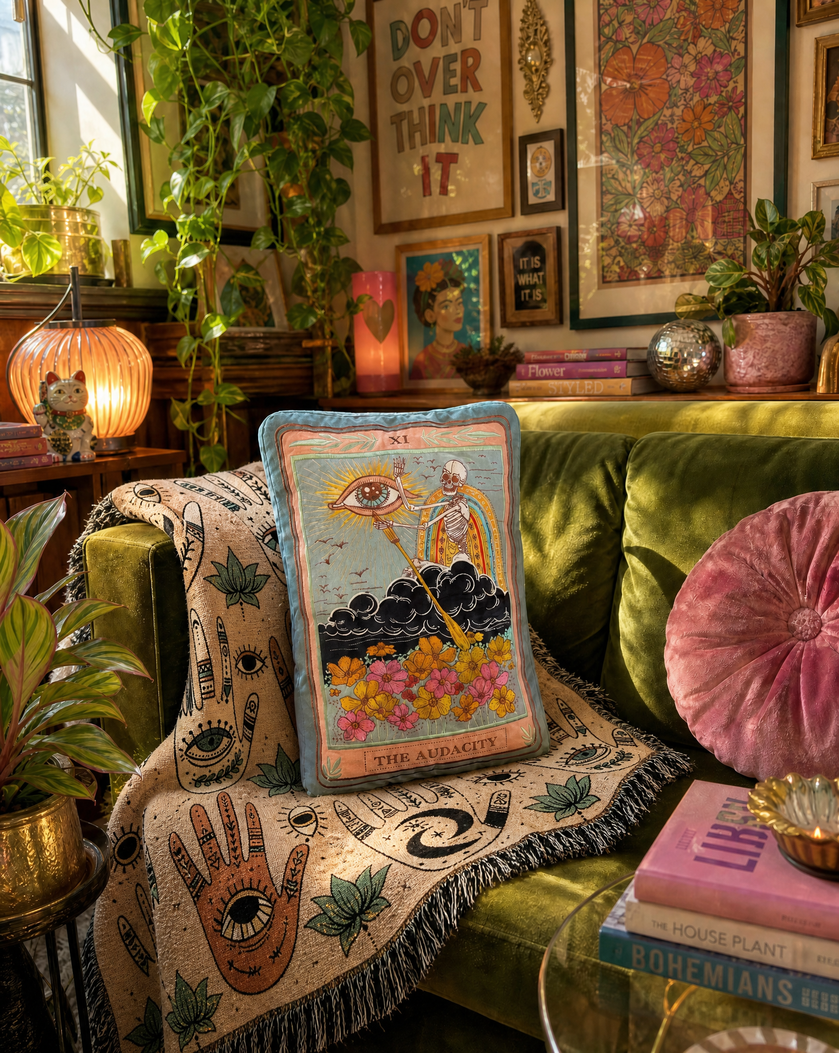 << THE AUDACITY >> OVERSIZED PLUSH EMBROIDERED PILLOW