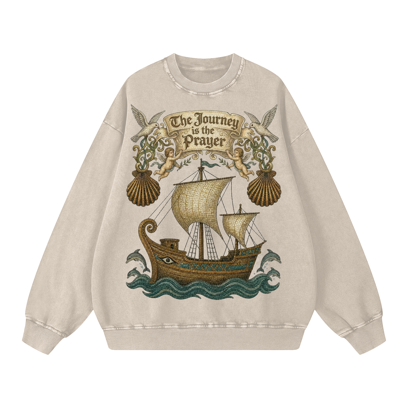 The Journey is the Prayer // Snow Washed Oversized Sweatshirt