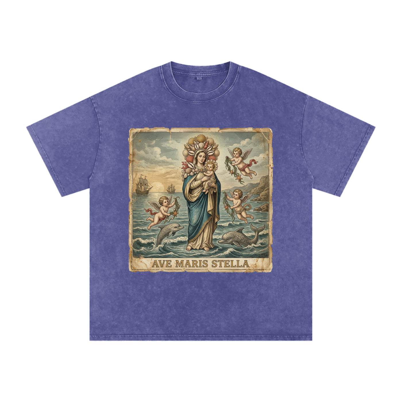 Ave Maris Stella // Snow Washed Oversized Cotton T-Shirt
