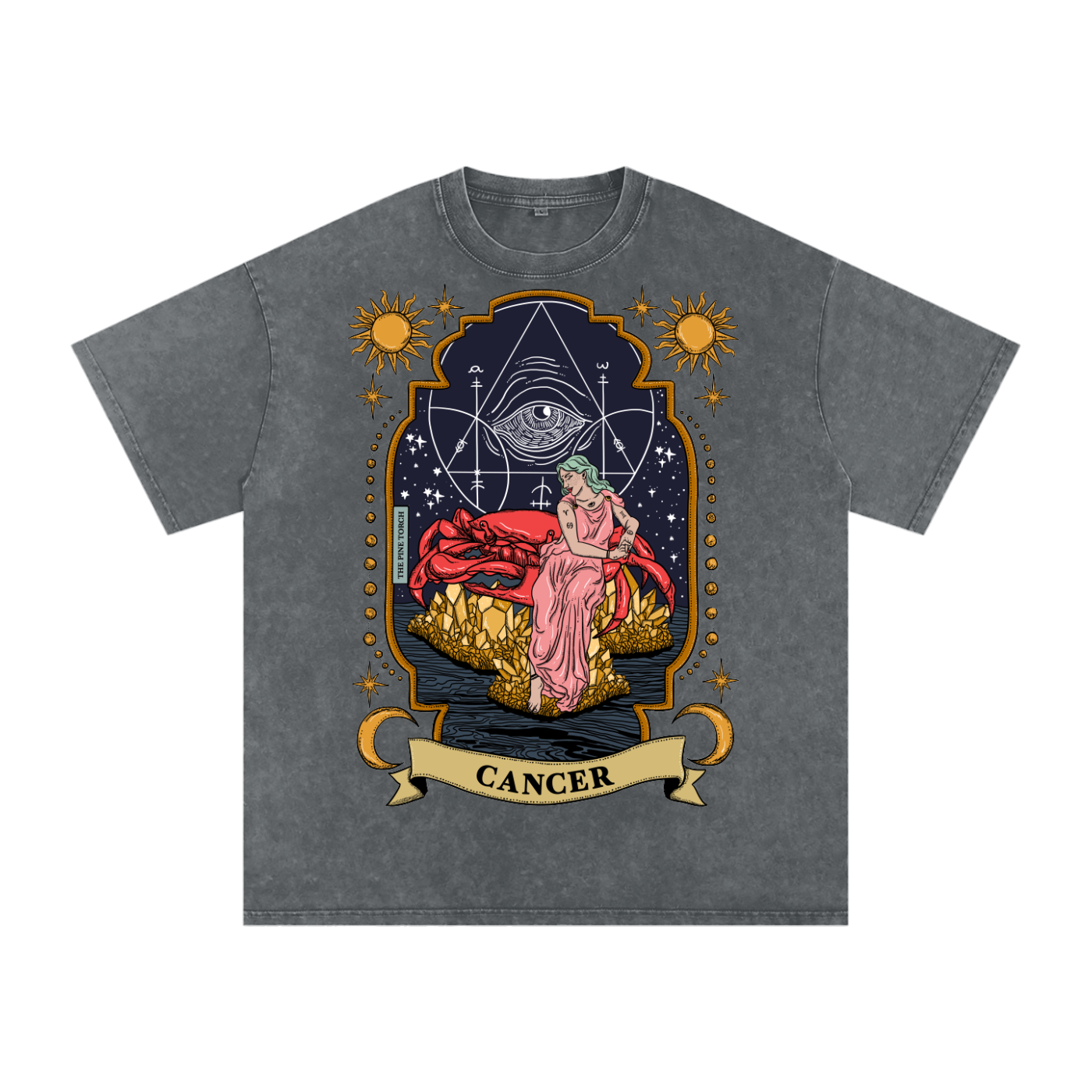 Cancer // Snow Washed Oversized Cotton T-Shirt