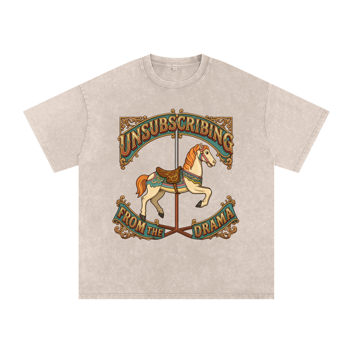 Unsubscribing from the Drama / / Snow Washed Oversized Cotton T-Shirt
