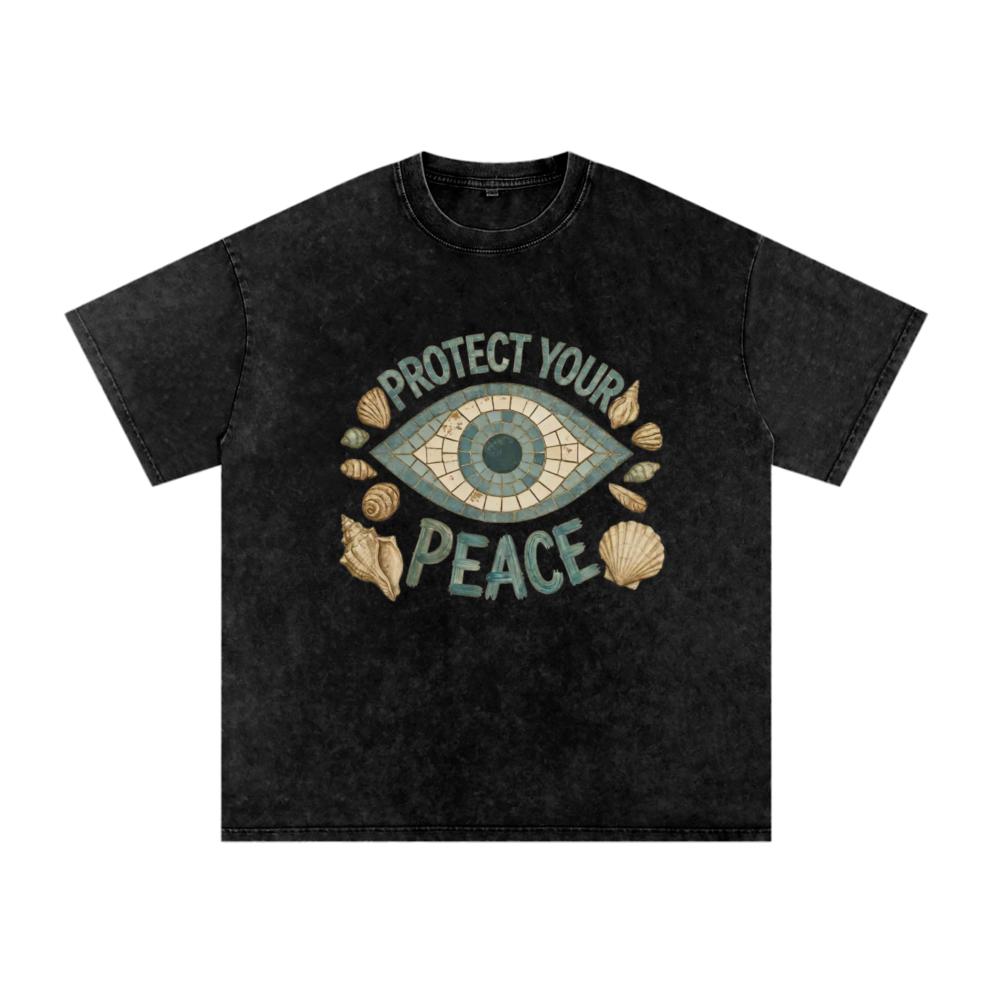 Protect Your Peace // Snow Washed Oversized Cotton T-Shirt