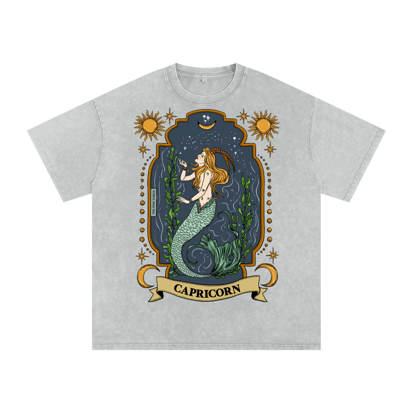 Capricorn // Snow Washed Oversized Cotton T-Shirt