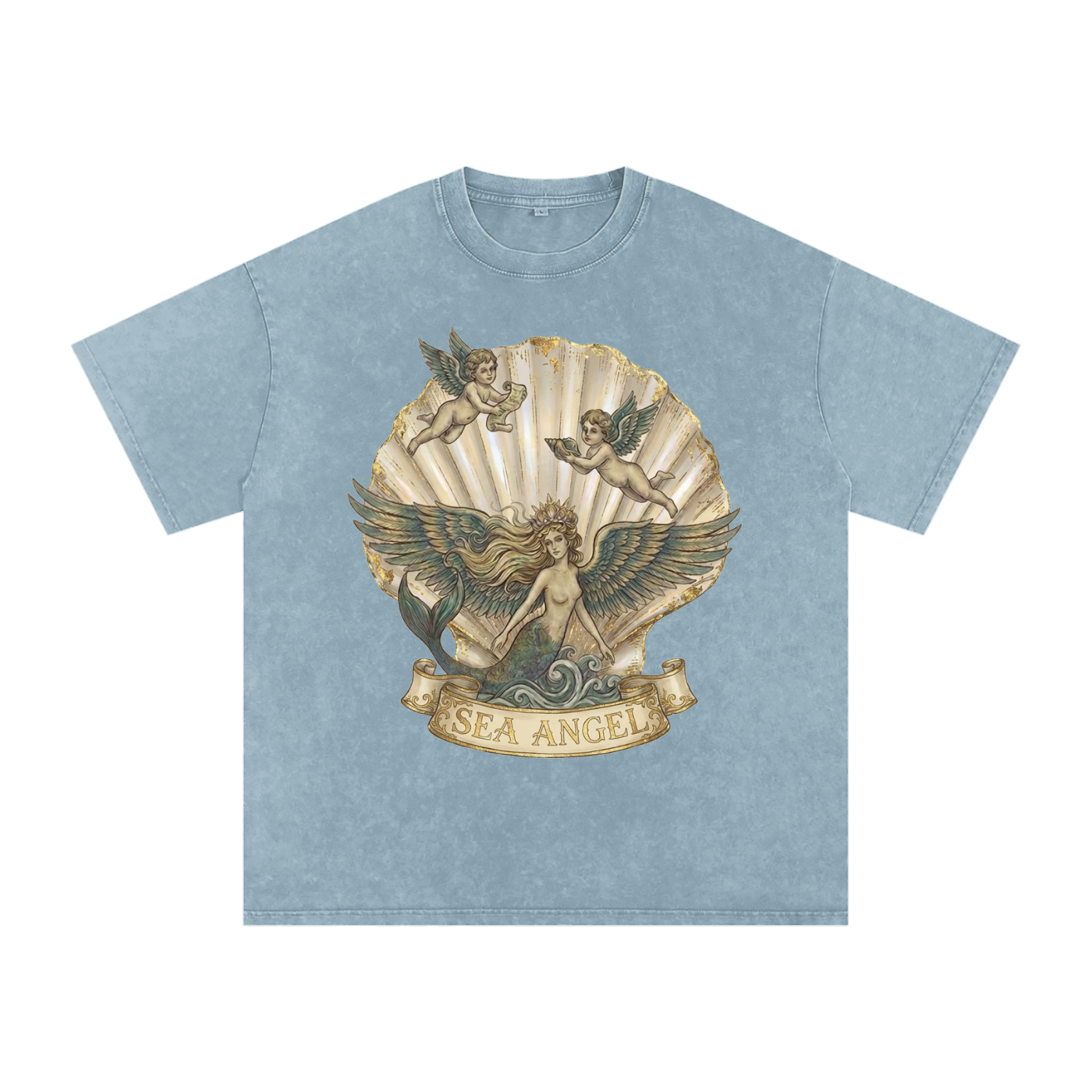 Sea Angel // Snow Washed Oversized Cotton T-Shirt