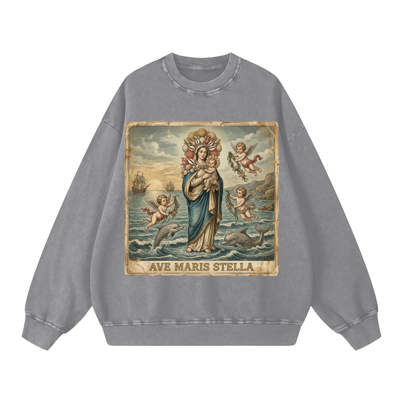 Ave Maris Stella // Snow Washed Oversized Sweatshirt