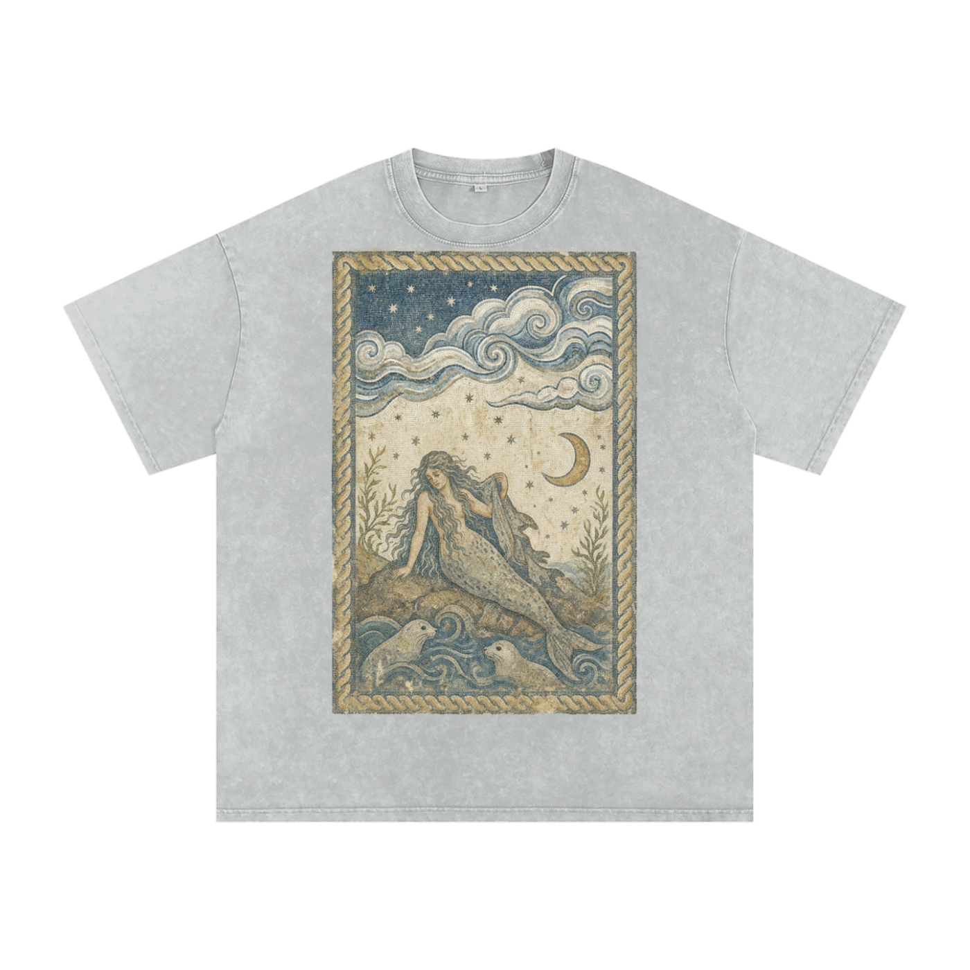Selkie Moon // Snow Washed Oversized Cotton T-Shirt