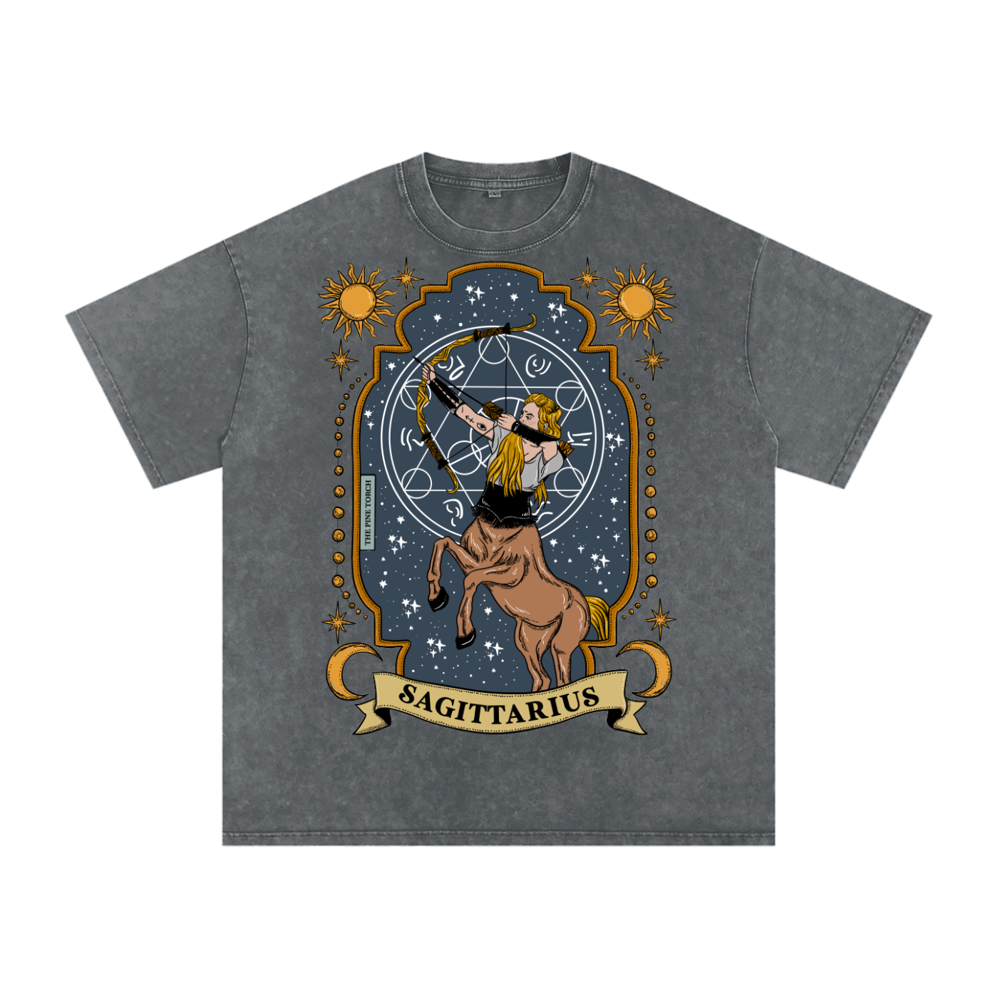 Sagittarius // Snow Washed Oversized Cotton T-Shirt