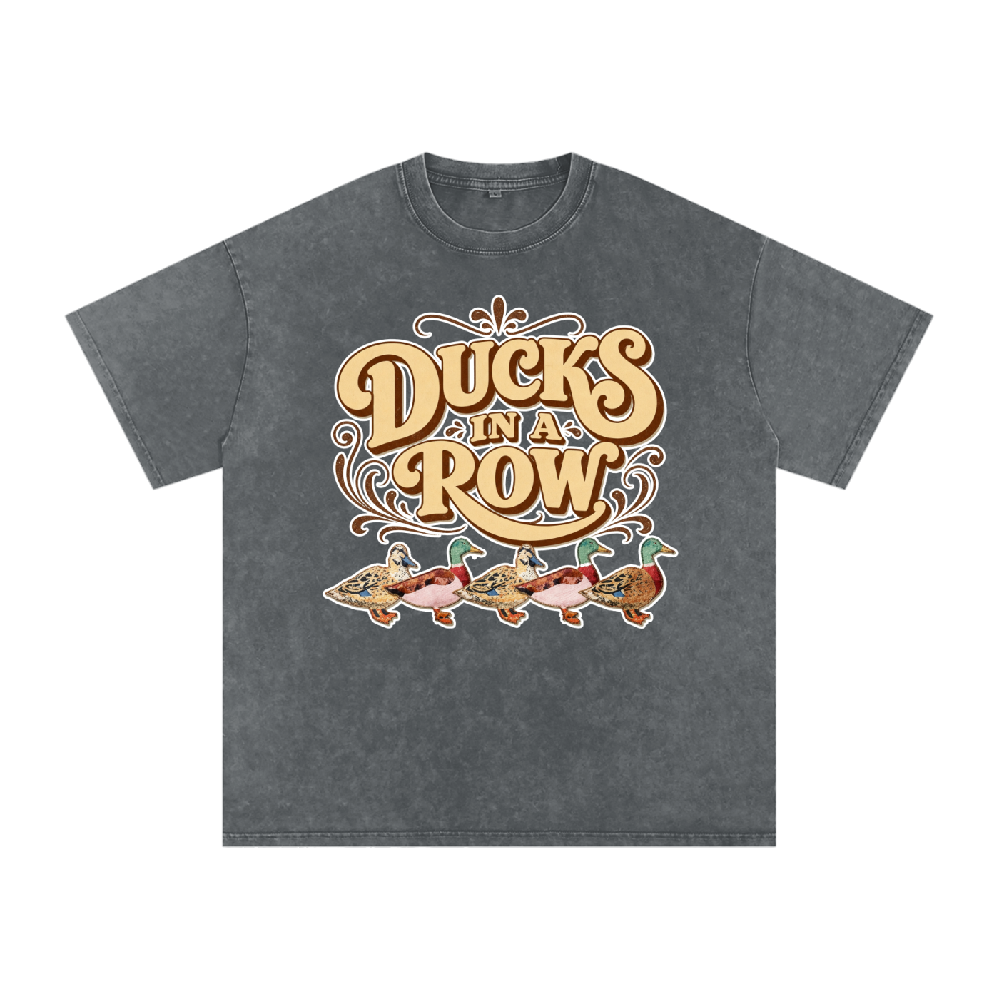 Ducks in a Row // Snow Washed Oversized Cotton T-Shirt