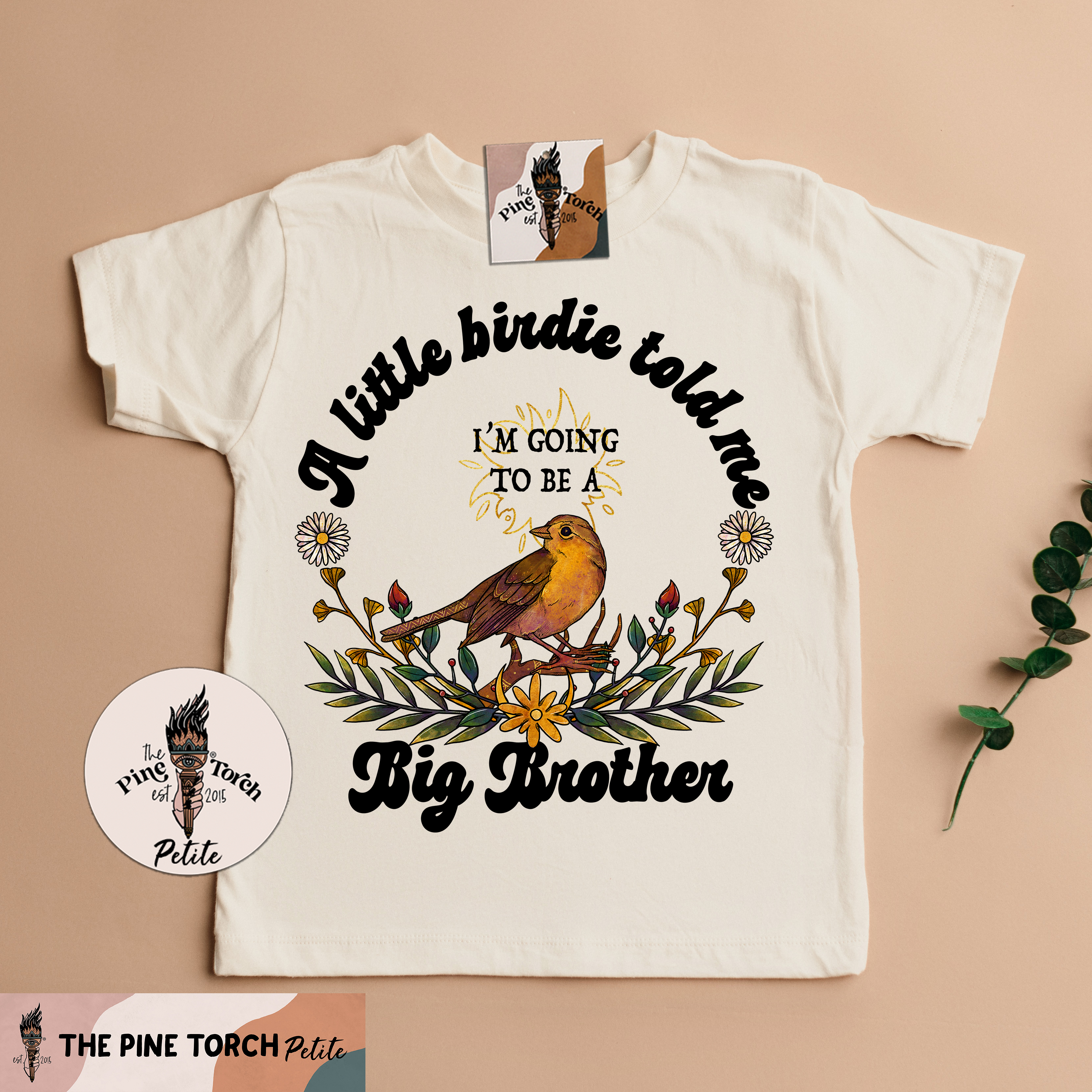 « A LITTLE BIRDIE TOLD ME: BIG SISTER BIRD » KID'S TEE