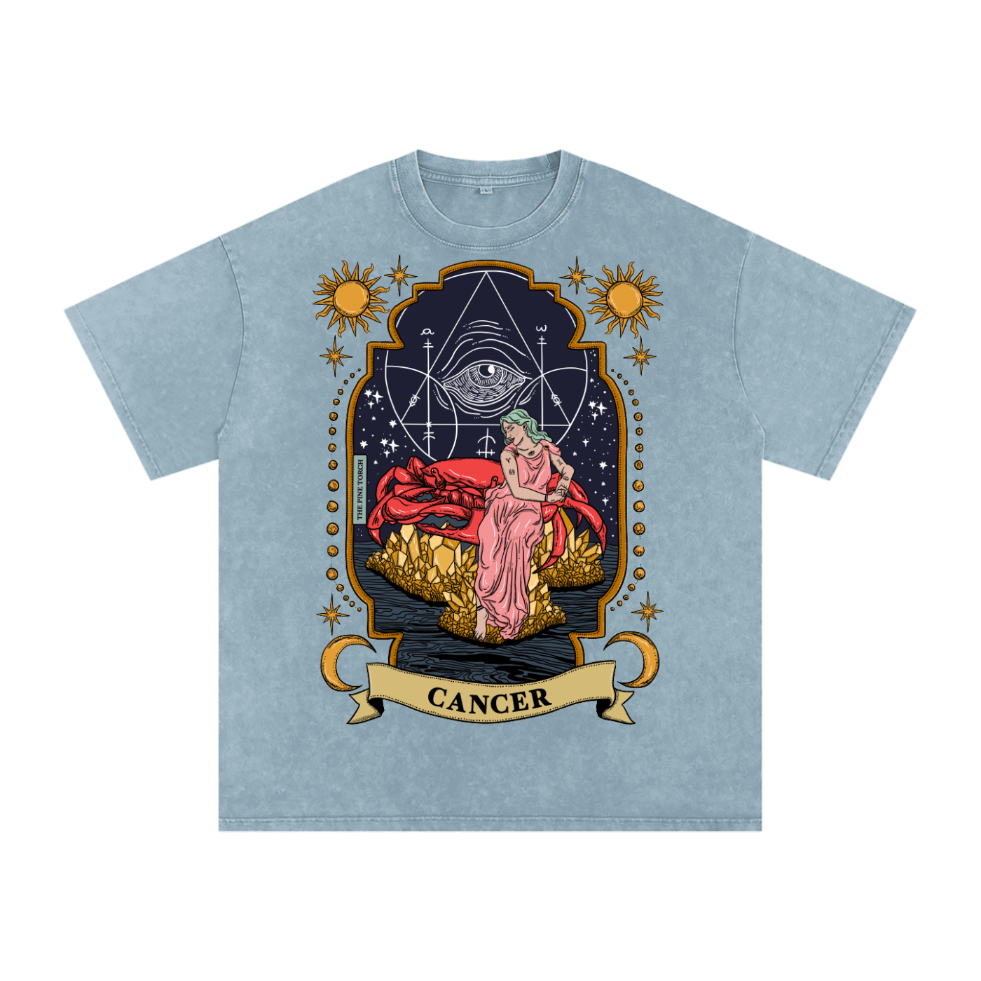 Cancer // Snow Washed Oversized Cotton T-Shirt
