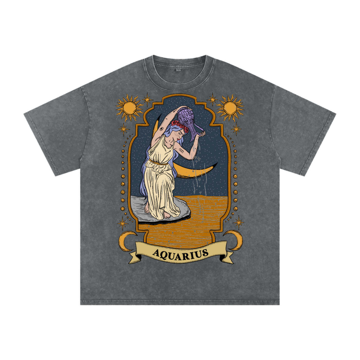 Aquarius // Snow Washed Oversized Cotton T-Shirt