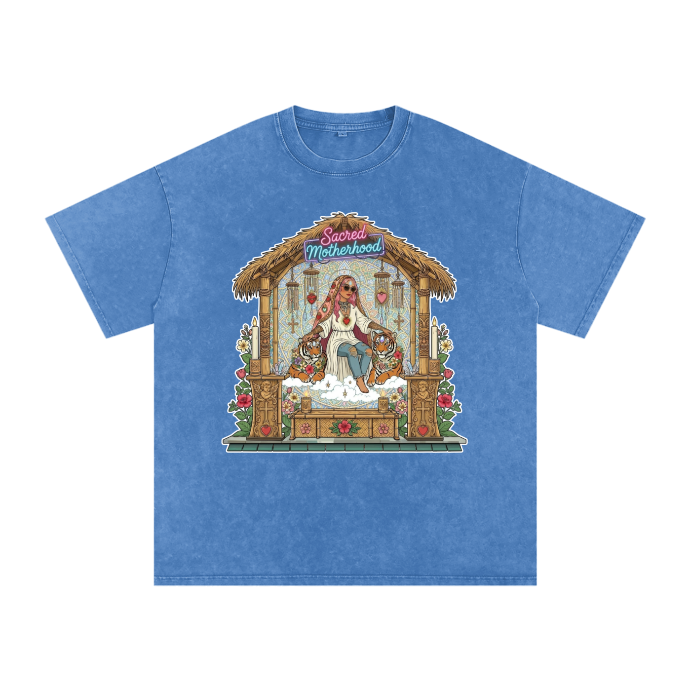 Sacred Motherhood // Snow Washed Oversized Cotton T-Shirt