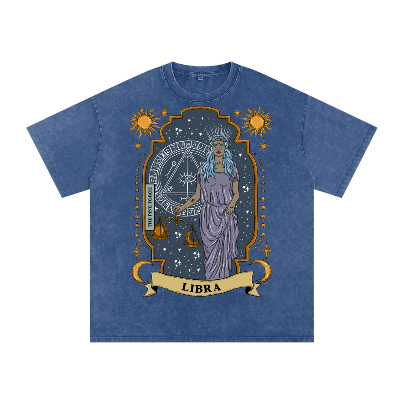 Libra // Snow Washed Oversized Cotton T-Shirt