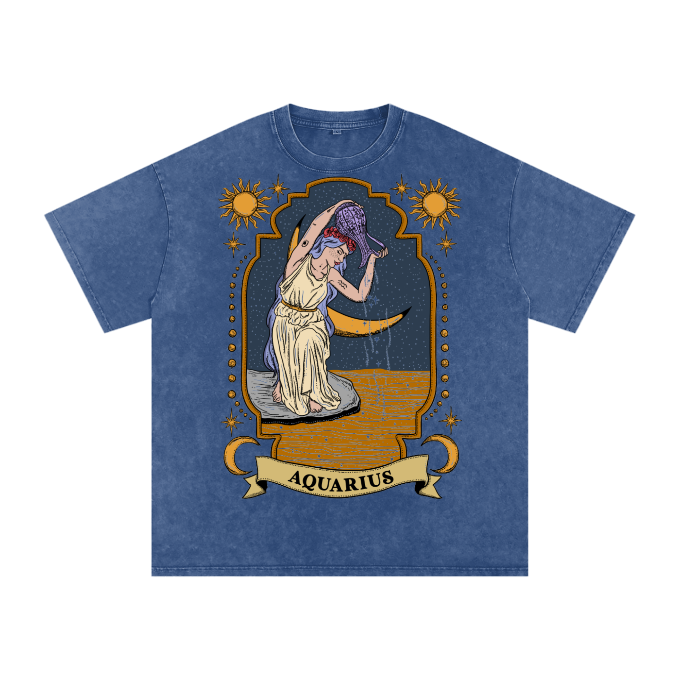 Aquarius // Snow Washed Oversized Cotton T-Shirt
