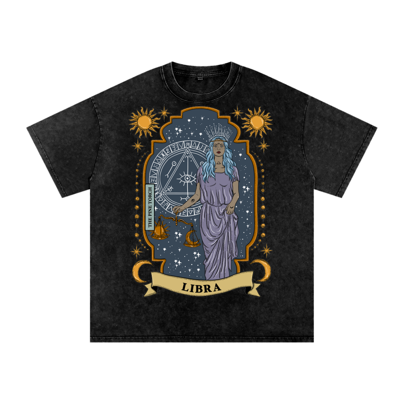 Libra // Snow Washed Oversized Cotton T-Shirt