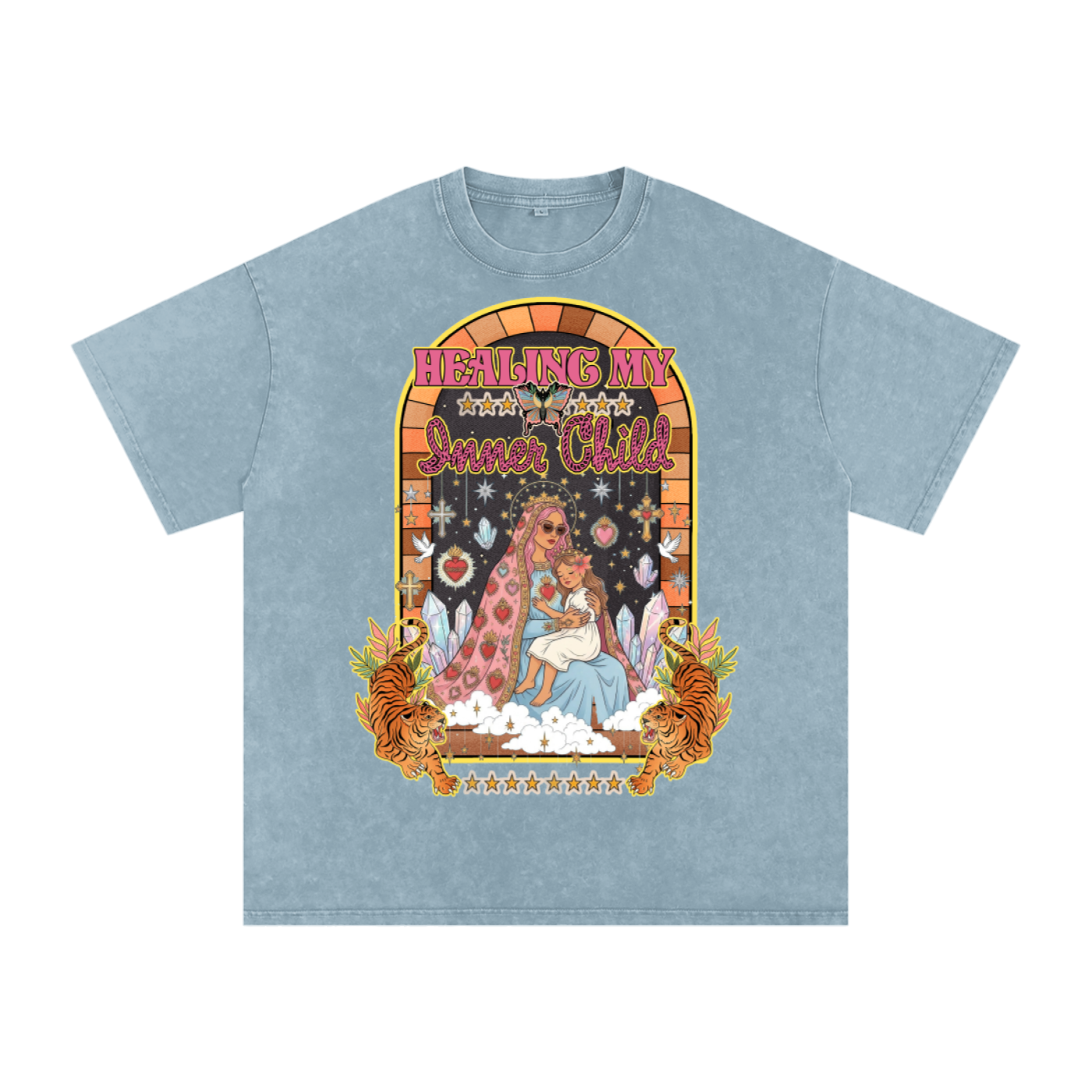 Healing My Inner Child // Snow Washed Oversized Cotton T-Shirt