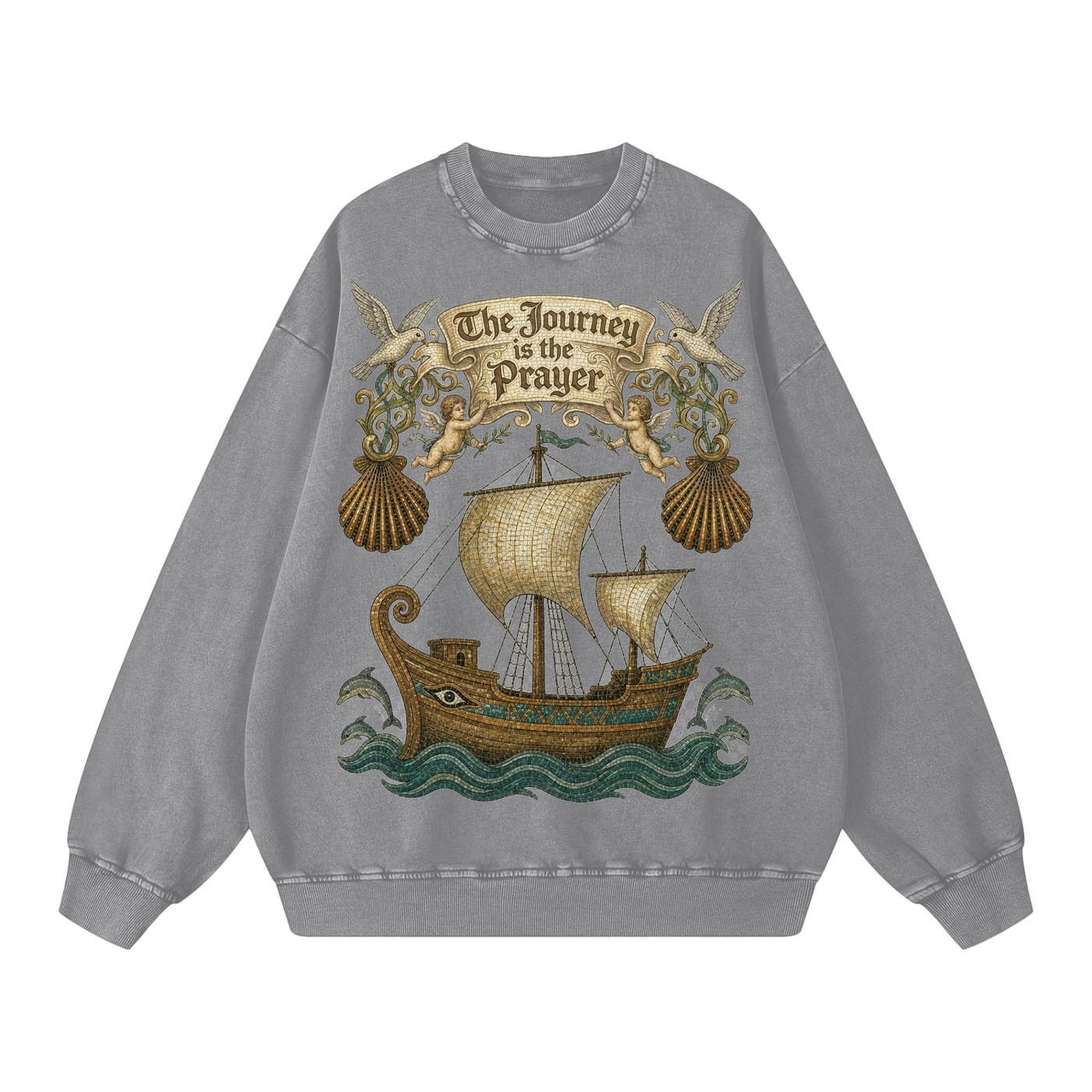 The Journey is the Prayer // Snow Washed Oversized Sweatshirt