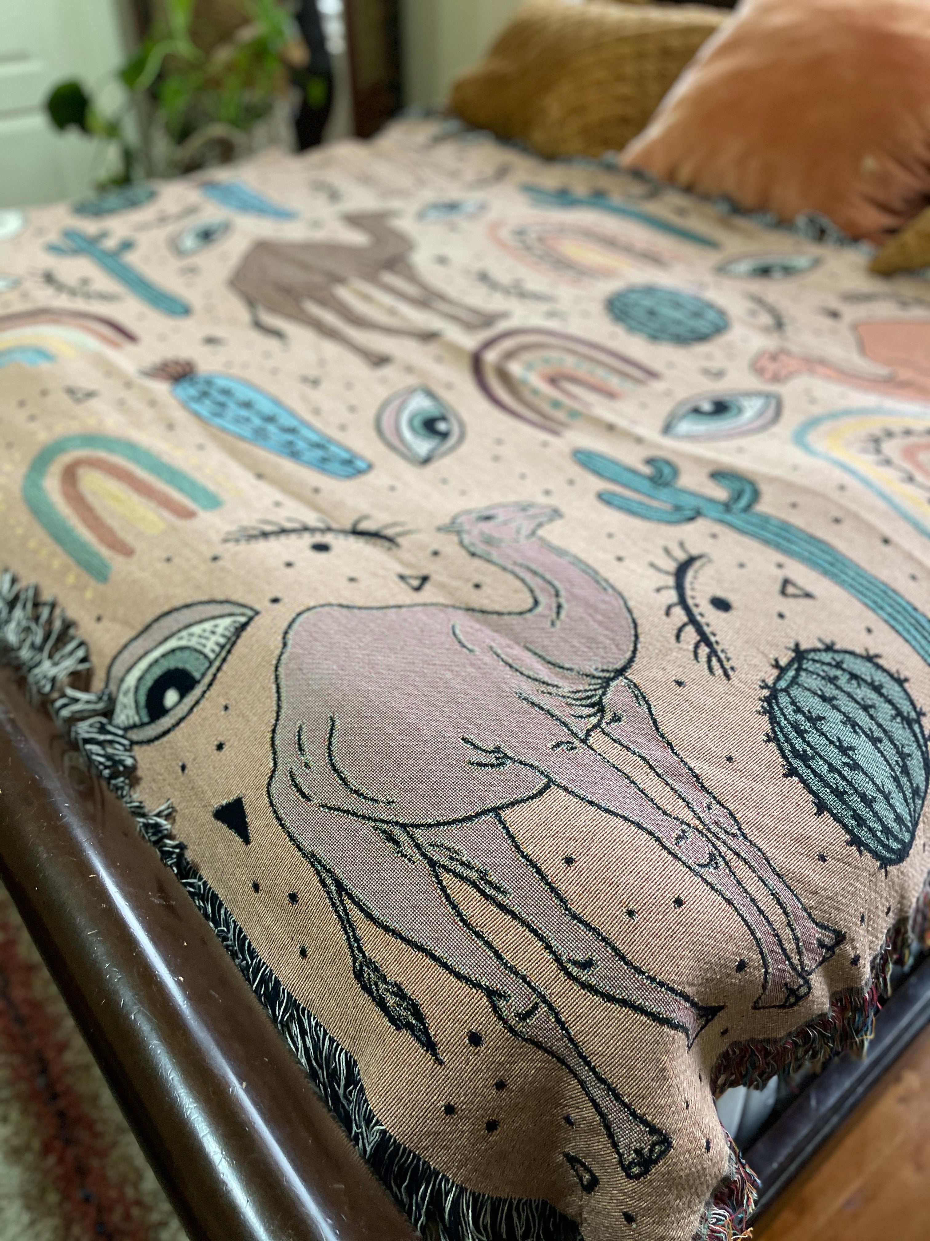 RAINBOWS IN MOROCCO // WOVEN FRINGE BLANKET