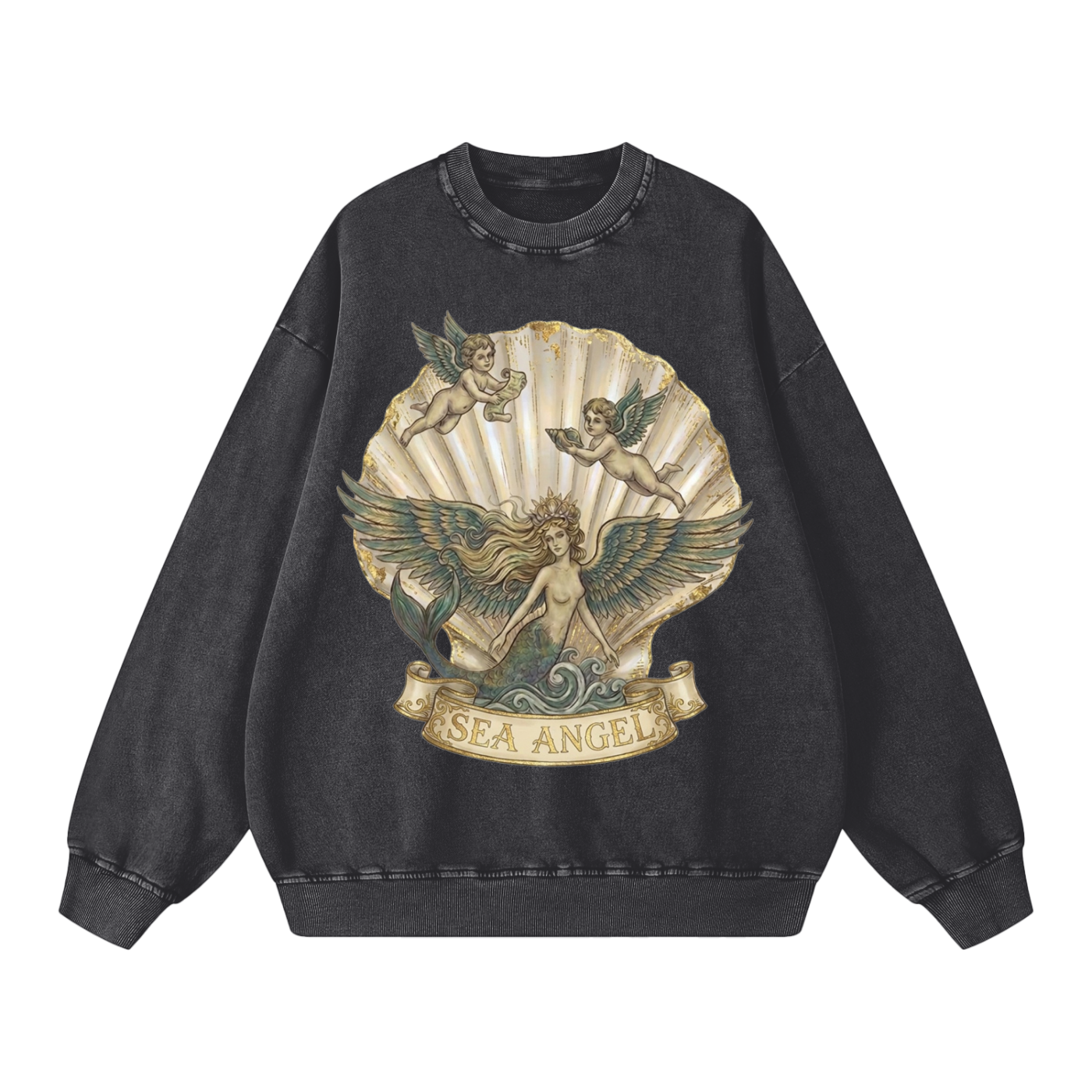 Sea Angel // Snow Washed Oversized Sweatshirt