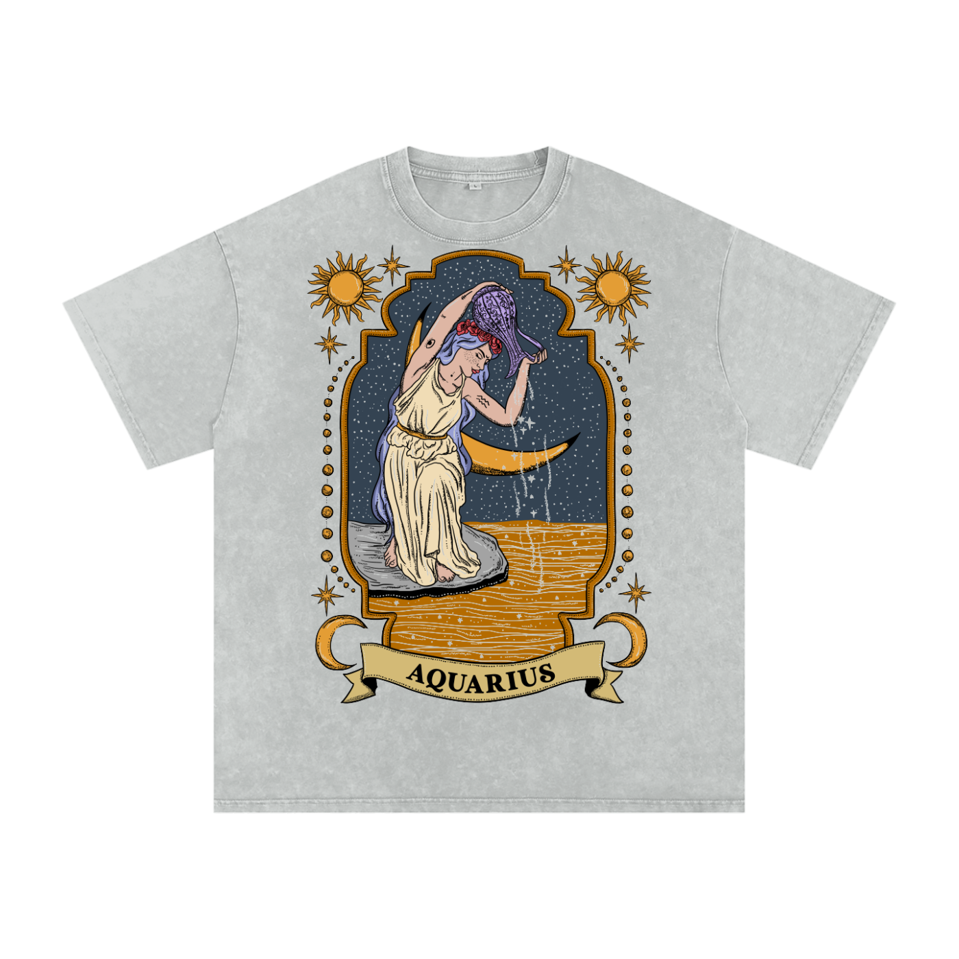 Aquarius // Snow Washed Oversized Cotton T-Shirt