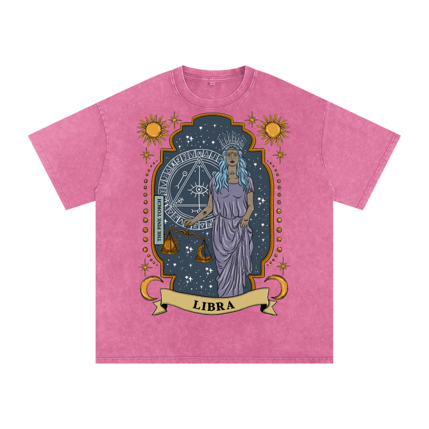 Libra // Snow Washed Oversized Cotton T-Shirt