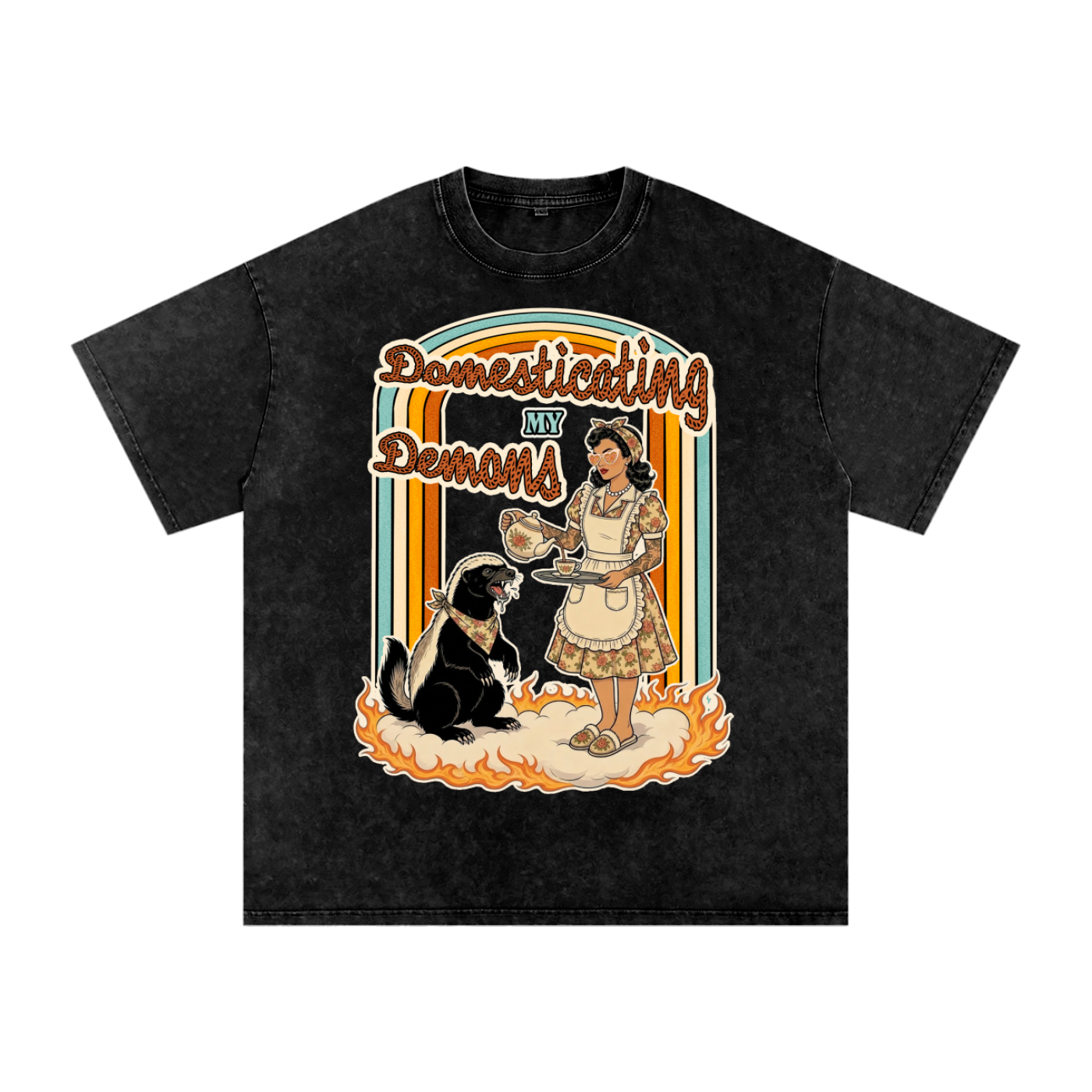 Domesticating My Demons // Snow Washed Oversized Cotton T-Shirt