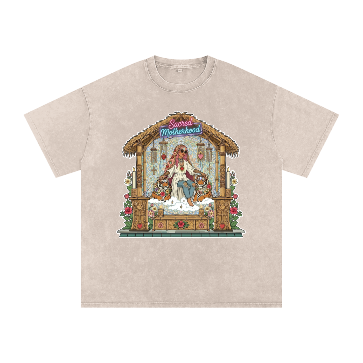 Sacred Motherhood // Snow Washed Oversized Cotton T-Shirt