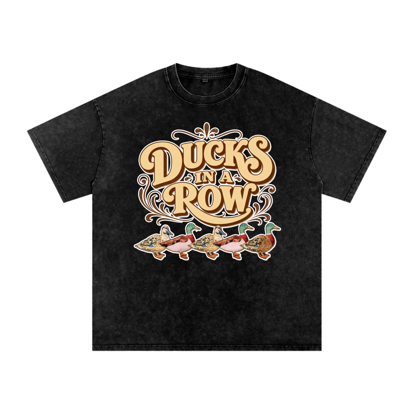 Ducks in a Row // Snow Washed Oversized Cotton T-Shirt