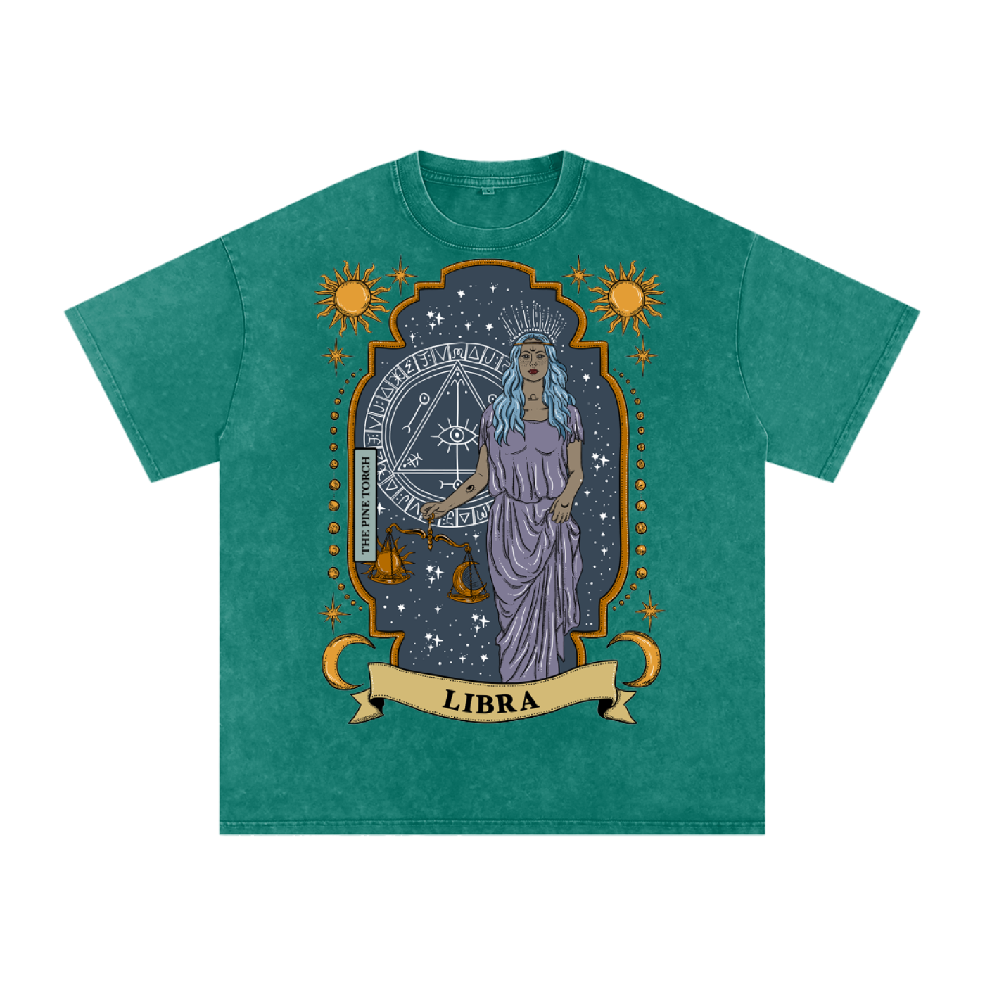 Libra // Snow Washed Oversized Cotton T-Shirt