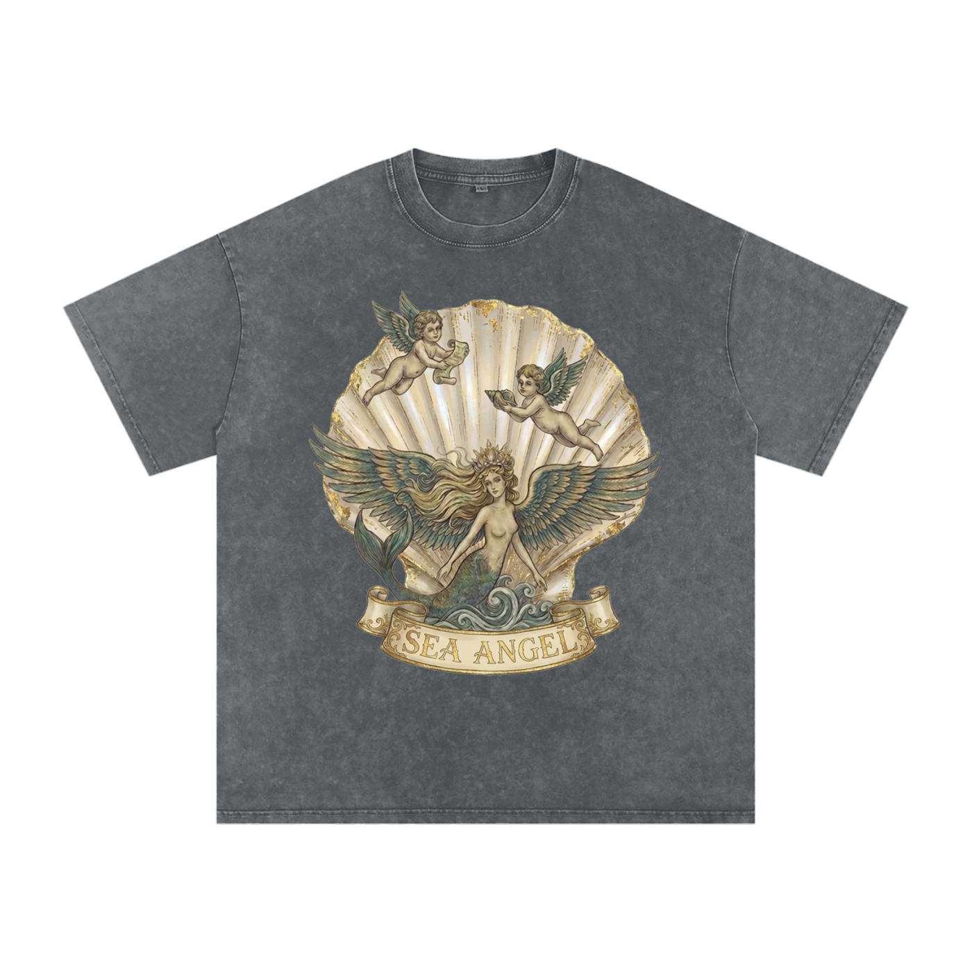 Sea Angel // Snow Washed Oversized Cotton T-Shirt