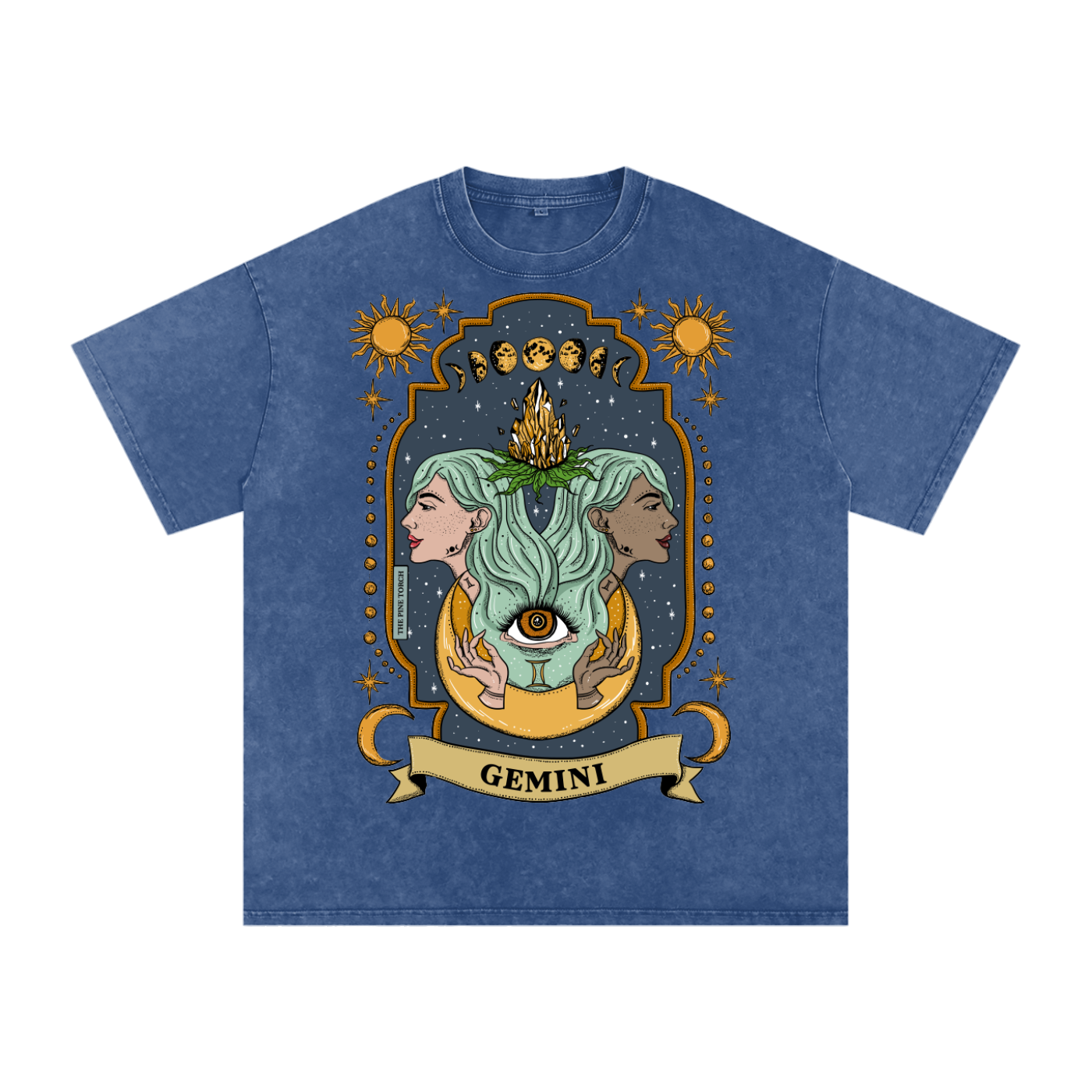 Gemini // Snow Washed Oversized Cotton T-Shirt