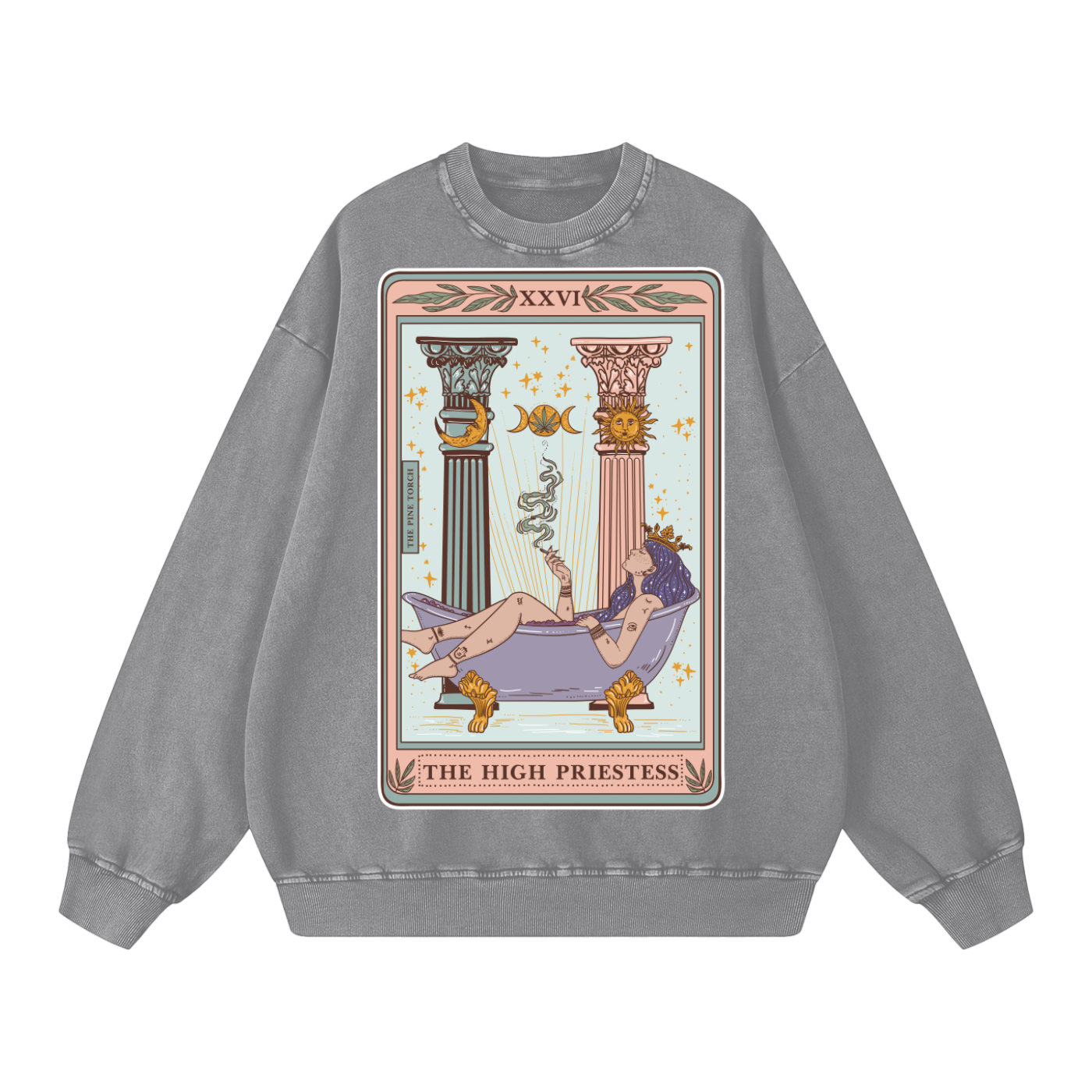 The High Priestess // Snow Washed Oversized Sweatshirt