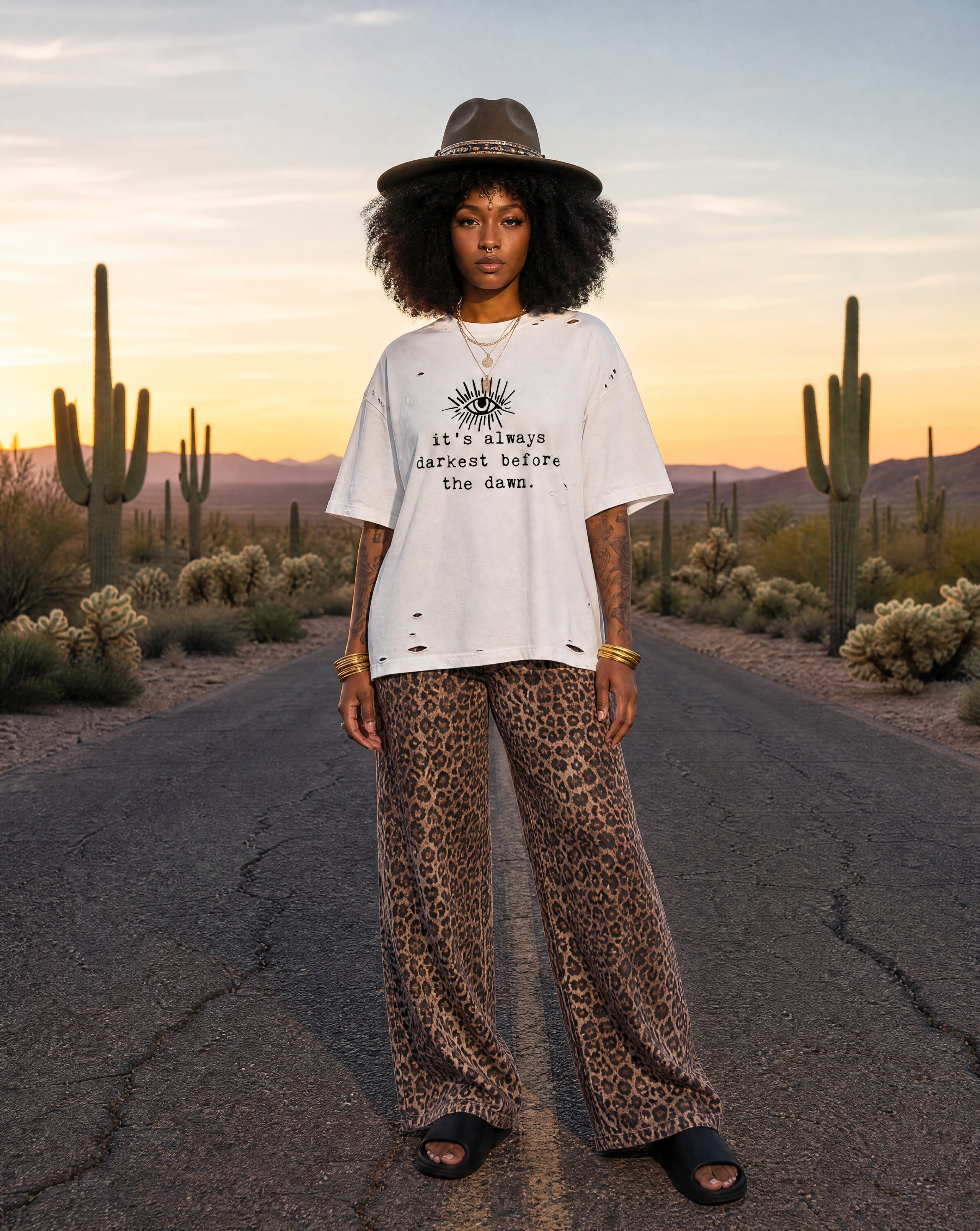 It's Always Darkest Before Dawn // Classic Frayed Boxy Tee