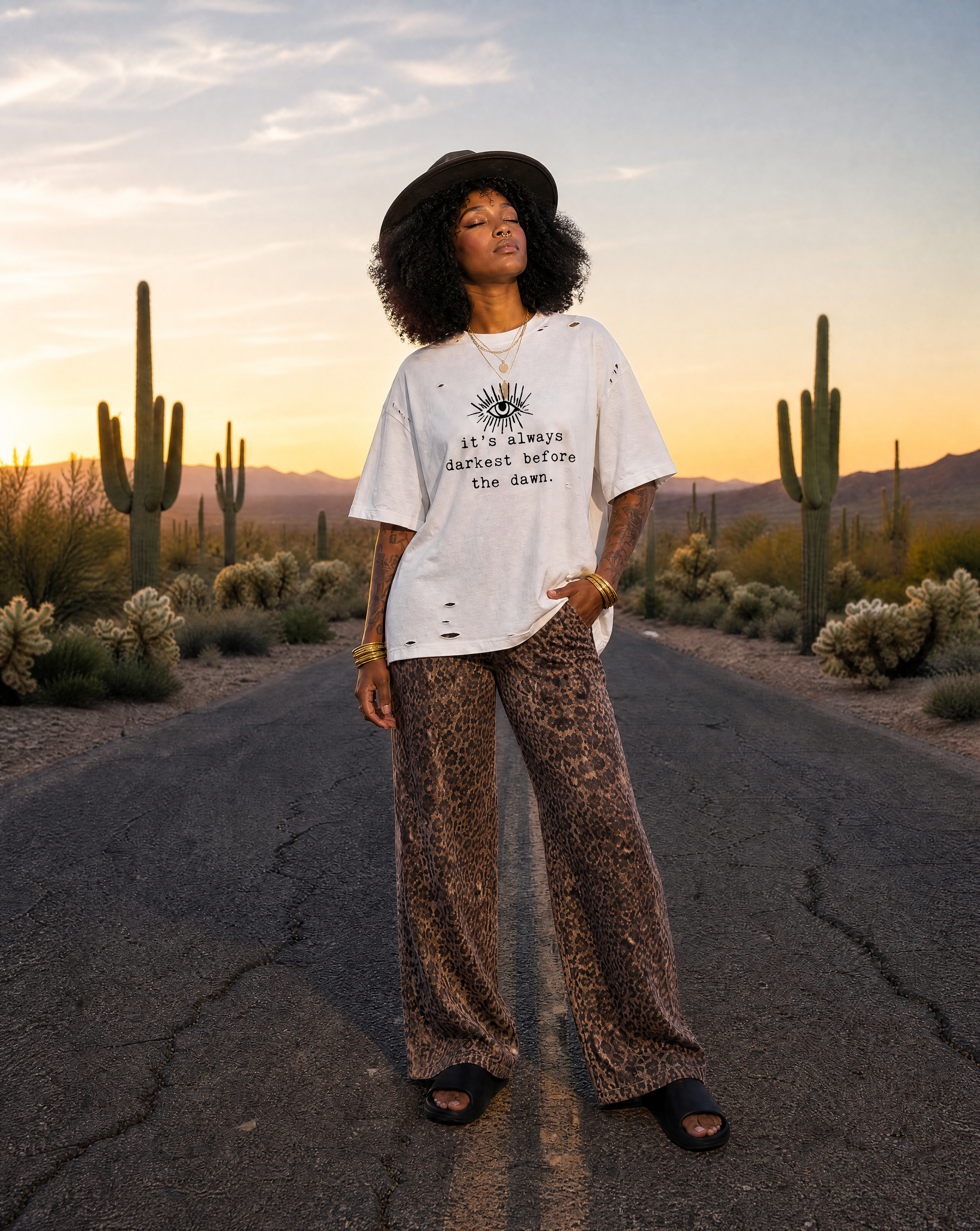 It's Always Darkest Before Dawn // Classic Frayed Boxy Tee