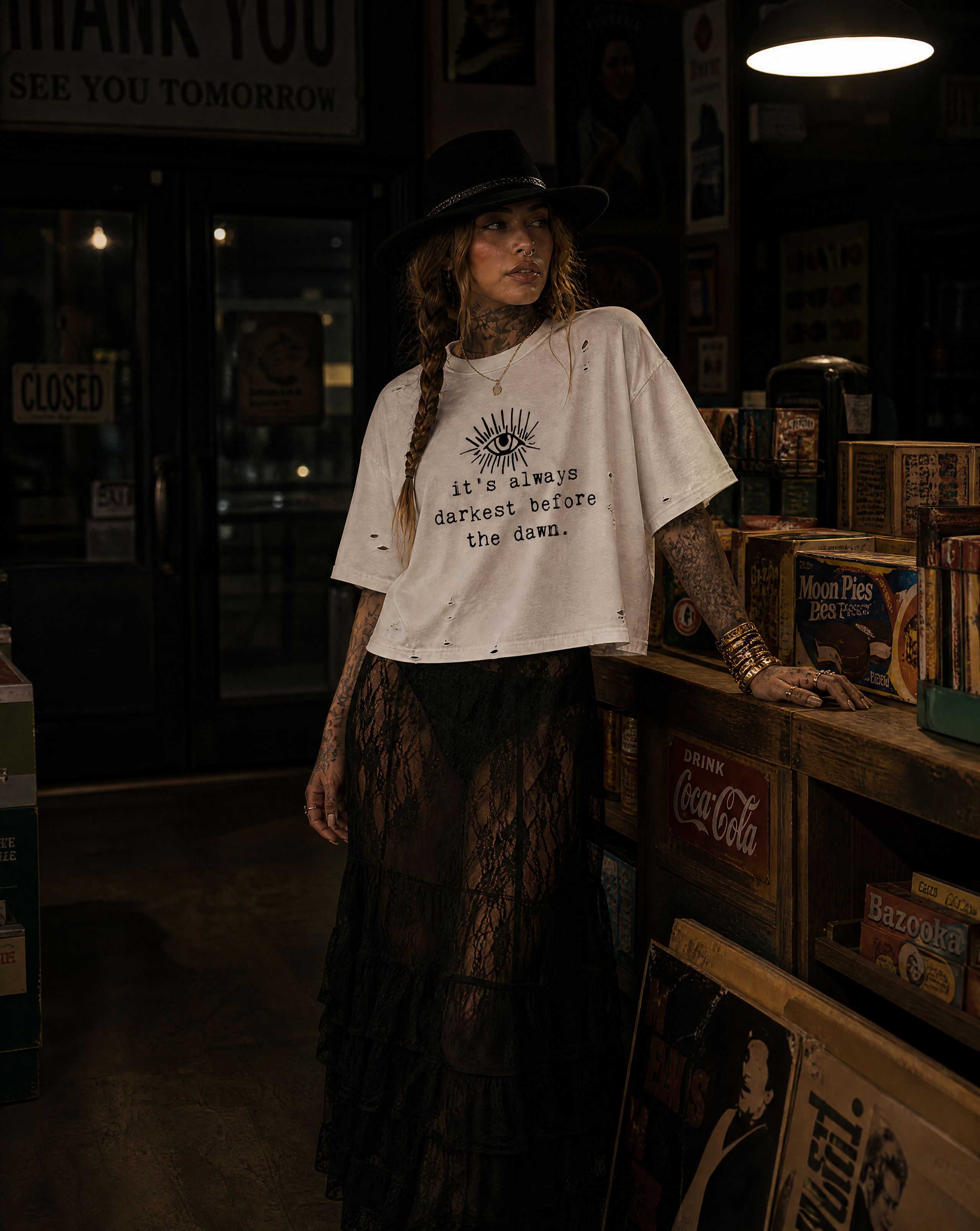 It's Always Darkest Before Dawn // Classic Frayed Boxy Tee