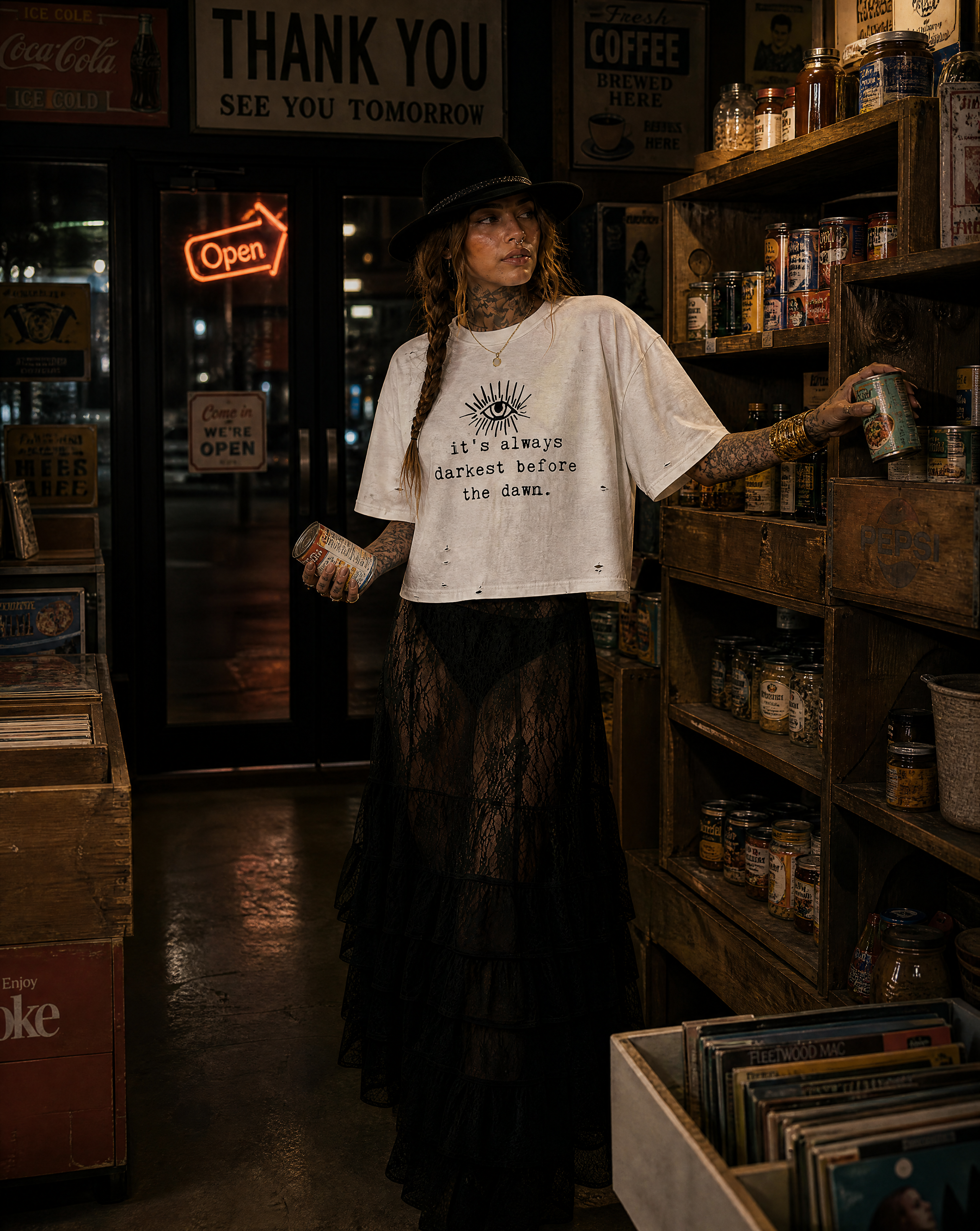 It's Always Darkest Before Dawn // Classic Frayed Boxy Tee