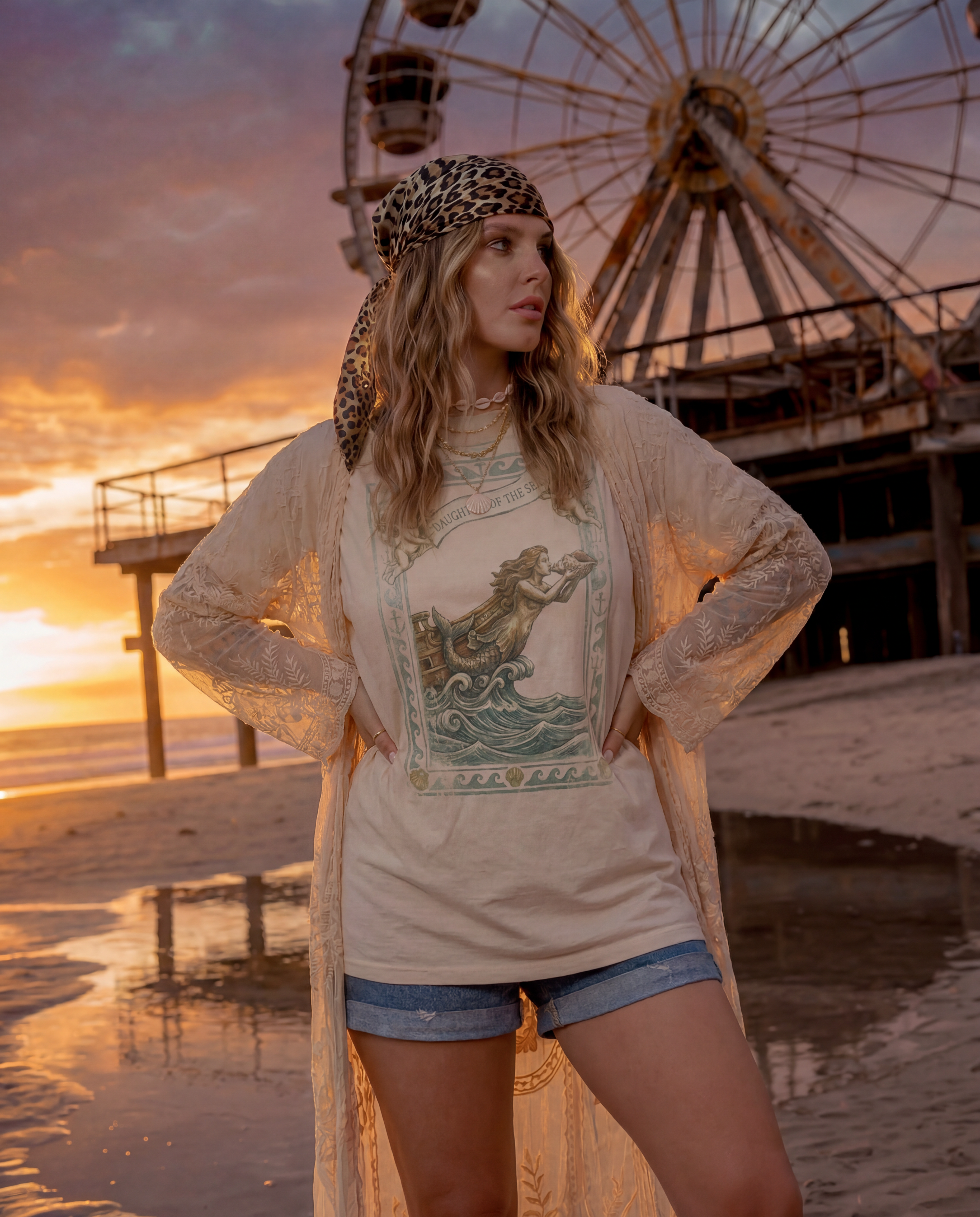 Daughter of the Sea // Snow Washed Oversized Cotton T-Shirt