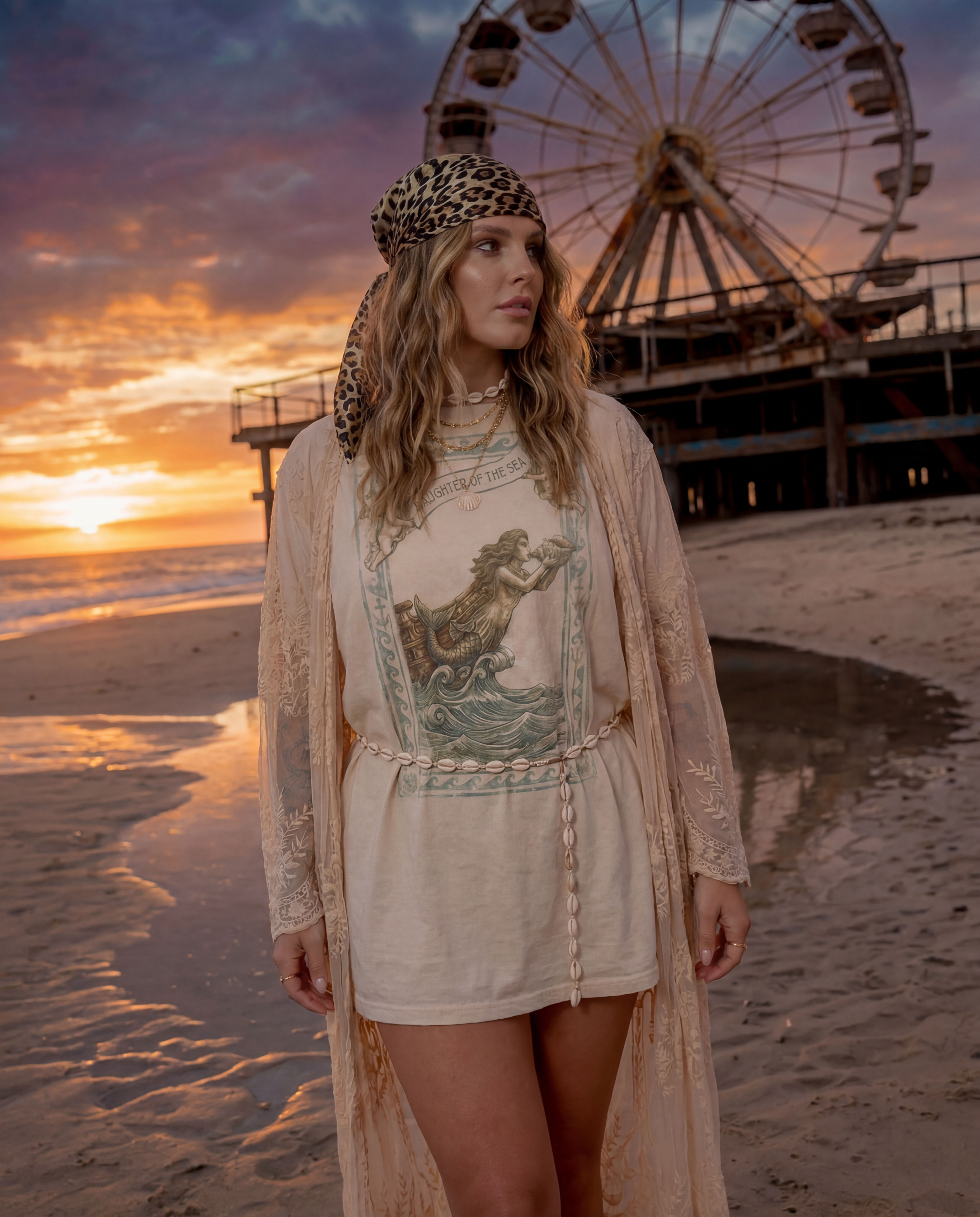 Daughter of the Sea // Snow Washed Oversized Cotton T-Shirt