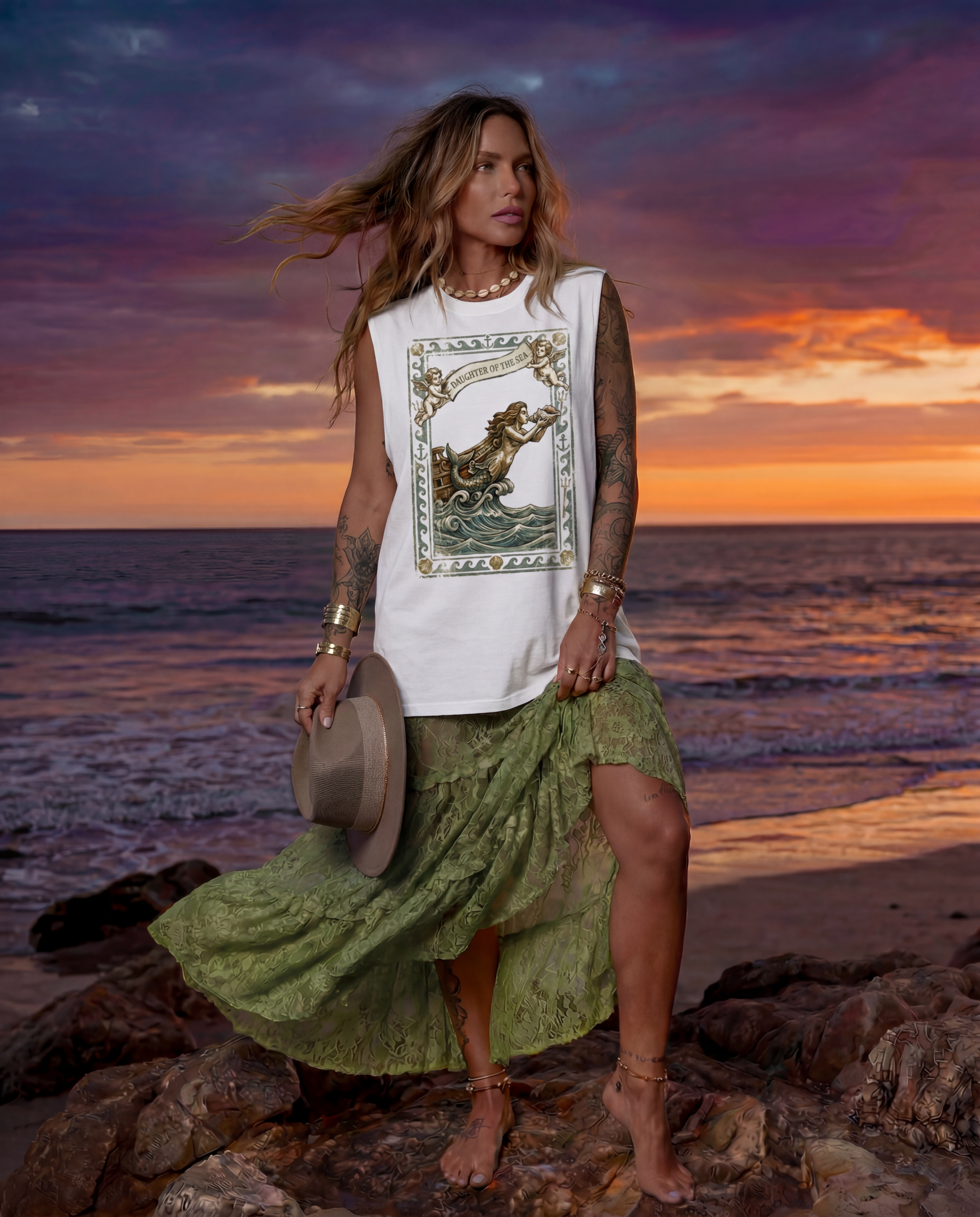 Daughter of the Sea // Unisex Boxy Cotton Tank