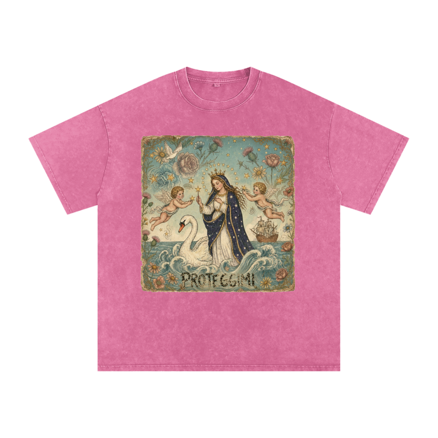 Snow Washed Oversized Cotton T-Shirt