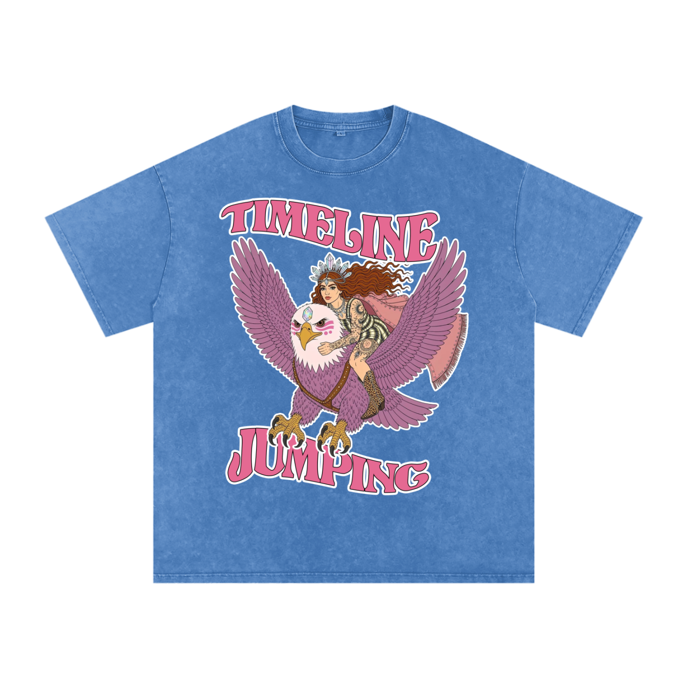 Timelne Jumping // Snow Washed Oversized Cotton T-Shirt