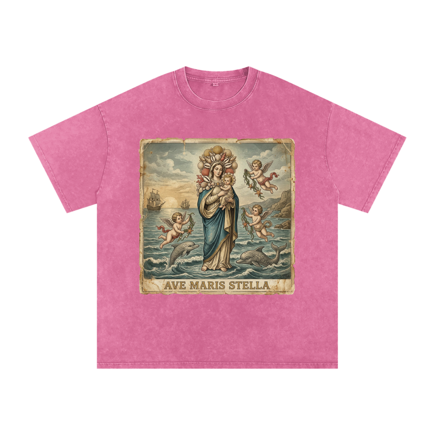 Ave Maris Stella // Snow Washed Oversized Cotton T-Shirt