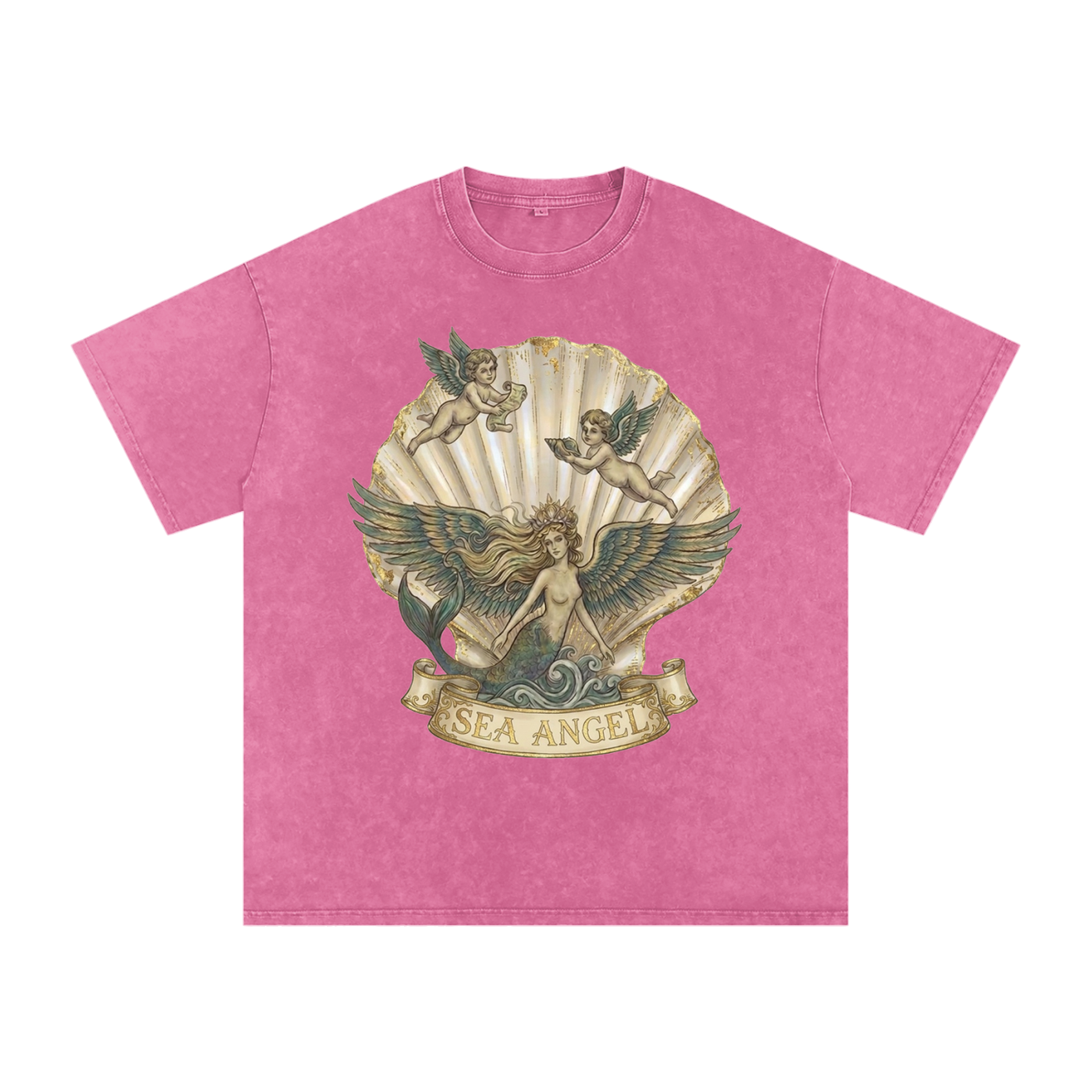 Sea Angel // Snow Washed Oversized Cotton T-Shirt