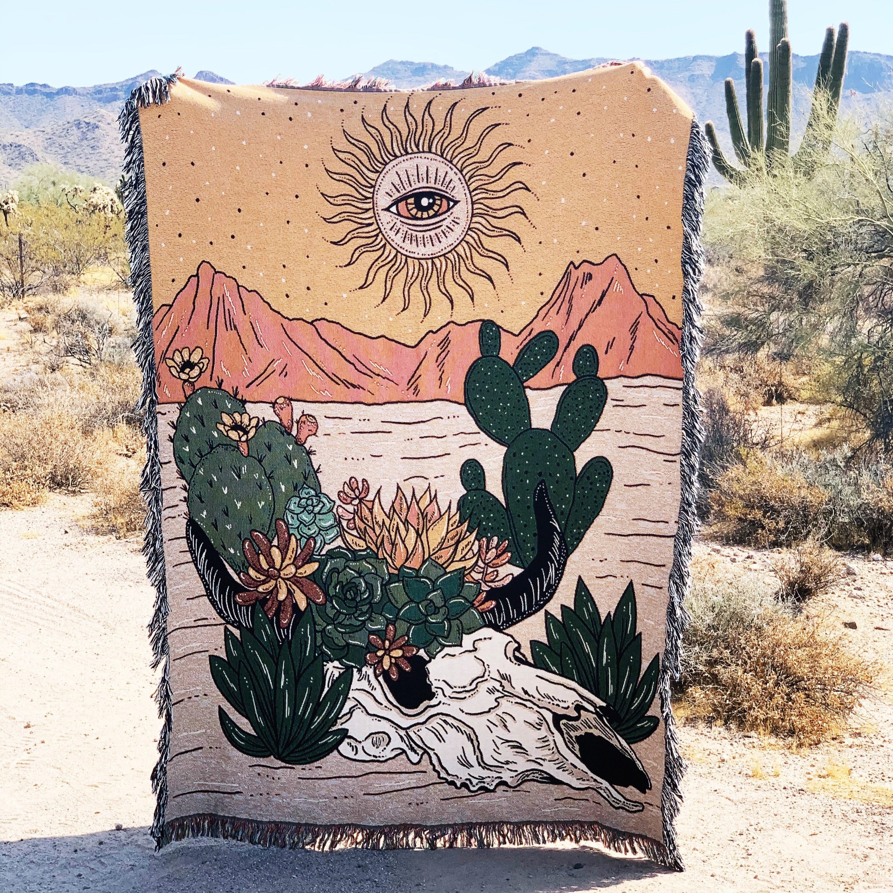 DESERT MIRAGE // WOVEN FRINGE BLANKET