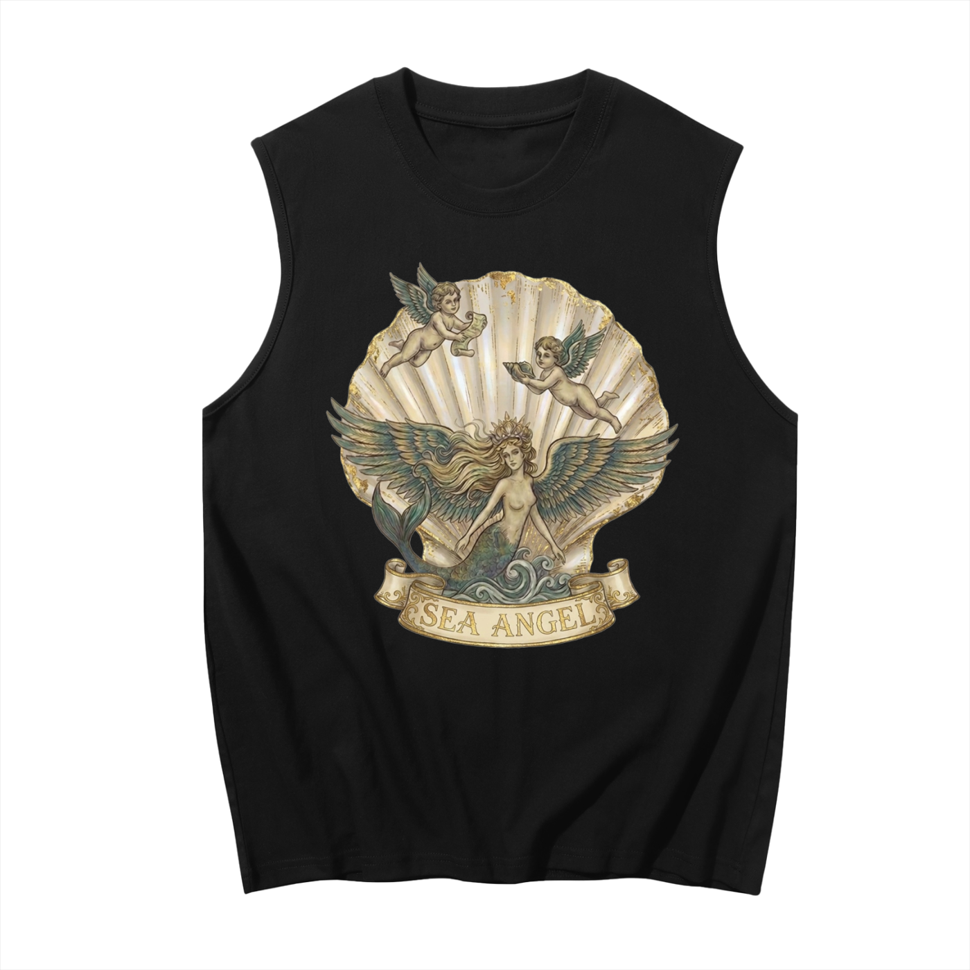 Sea Angel // Unisex Boxy Cotton Tank